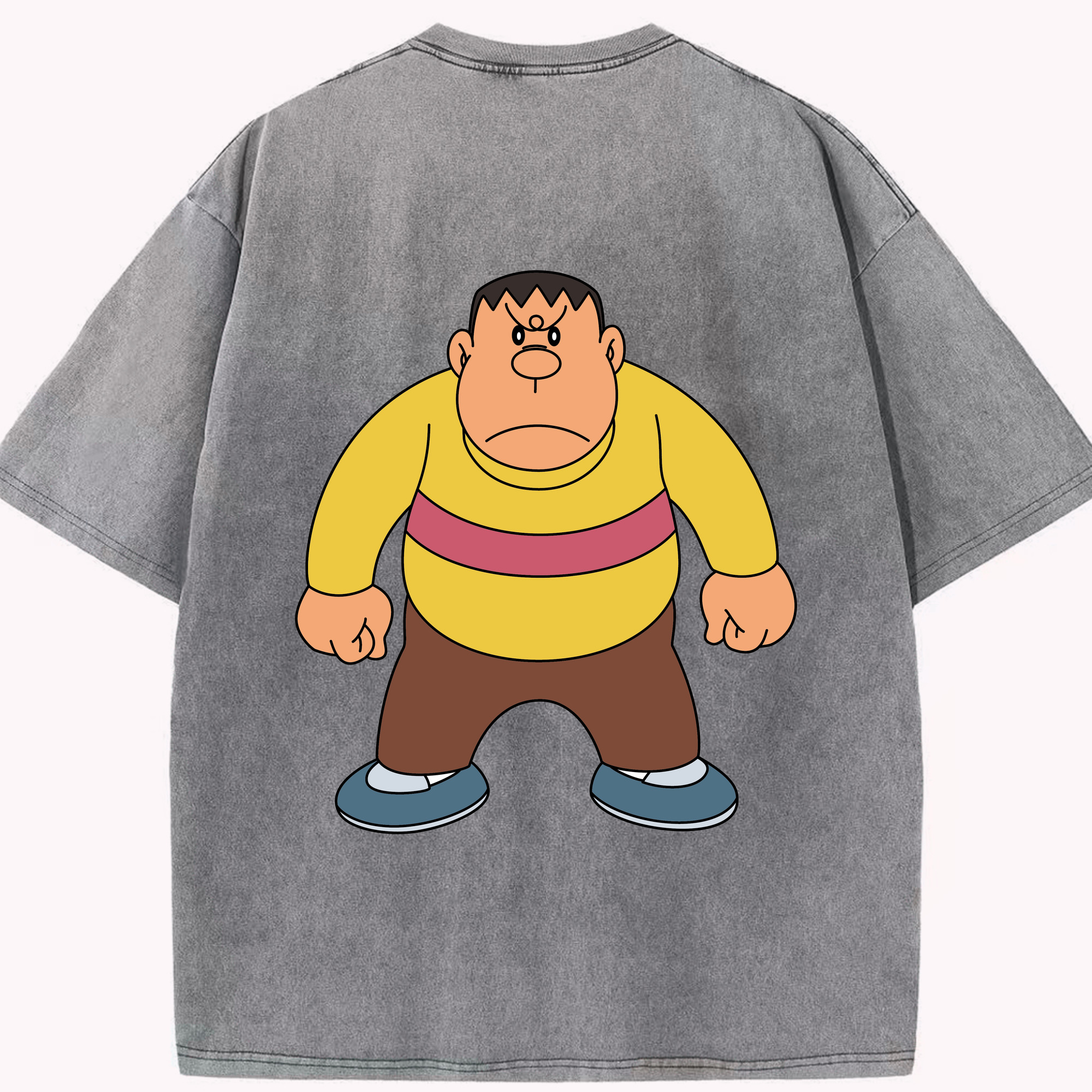 （画像用） ドラえもん 剛田武 Doraemon Gouta Takeshi 綿100% ヴィンテージ風 半袖Tシャツ（背面プリント）