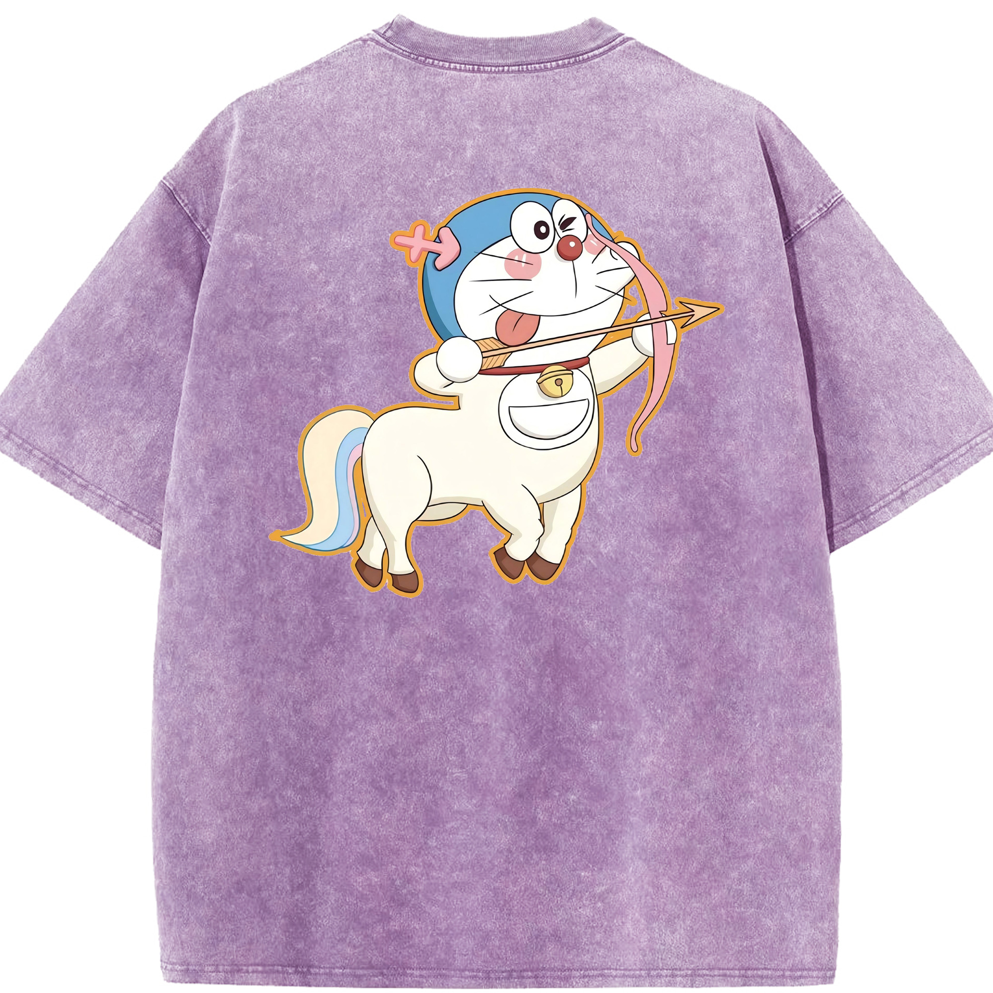 （画像用） ドラえもん Doraemon 綿100% ヴィンテージ風 半袖Tシャツ（背面プリント）