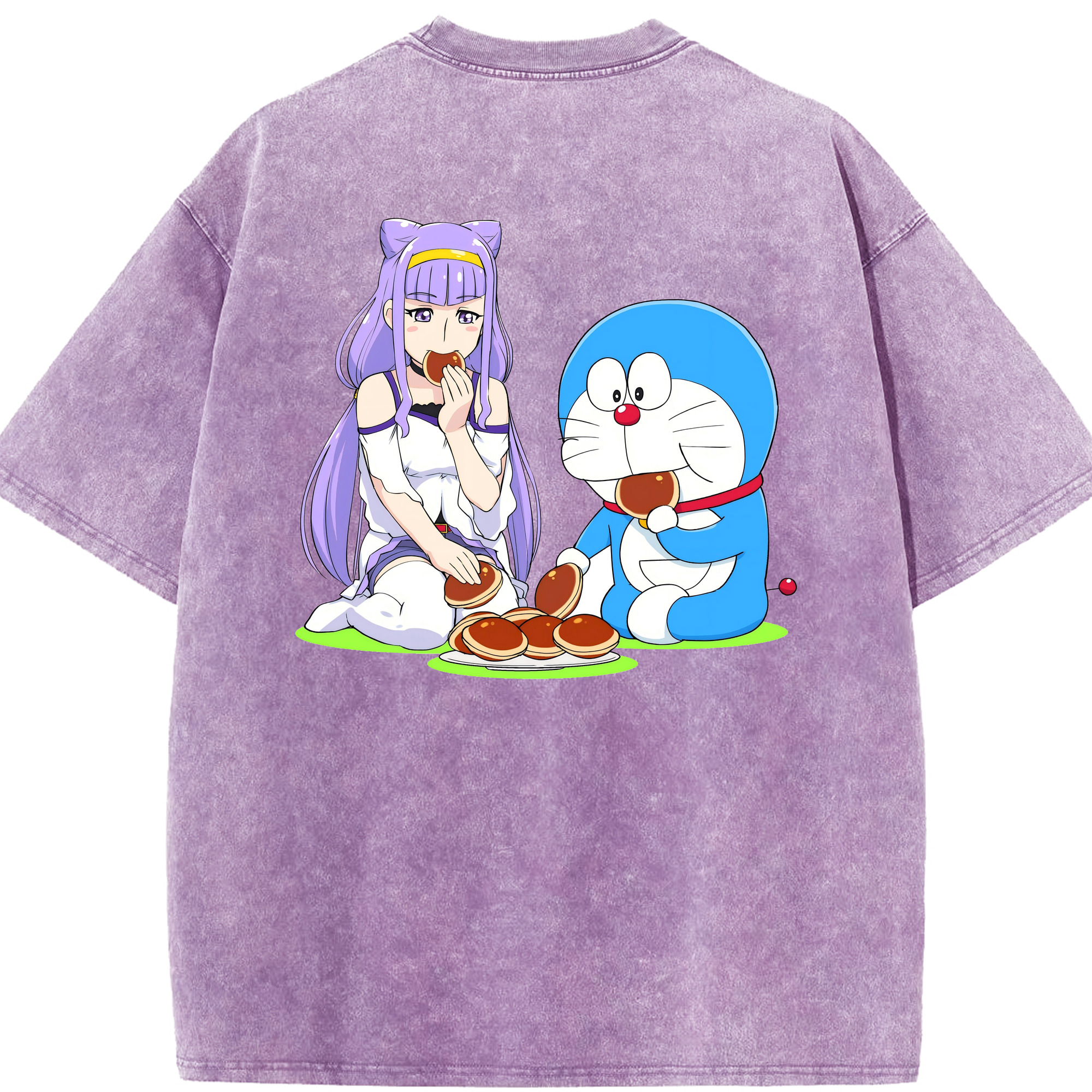（画像用） ドラえもん Doraemon 綿100% ヴィンテージ風 半袖Tシャツ（背面プリント）