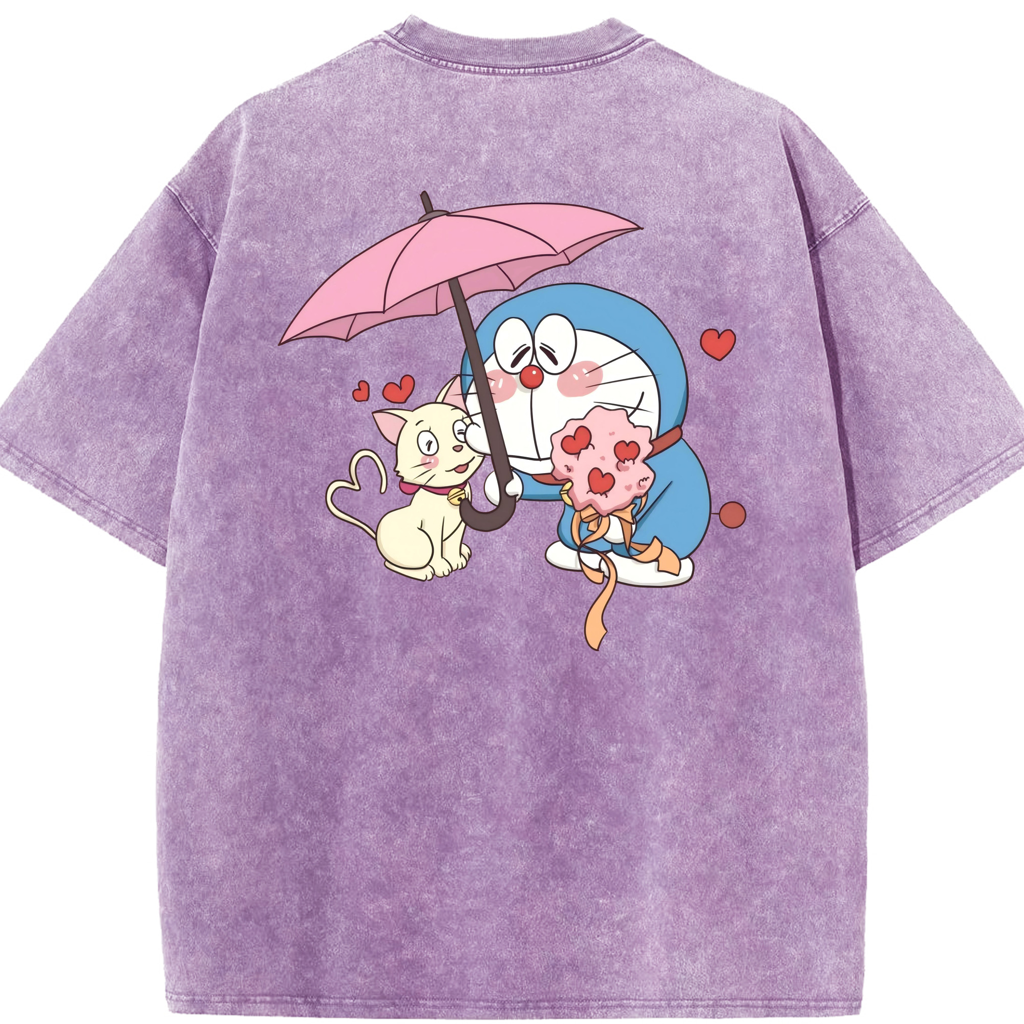 （画像用） ドラえもん Doraemon 綿100% ヴィンテージ風 半袖Tシャツ（背面プリント）