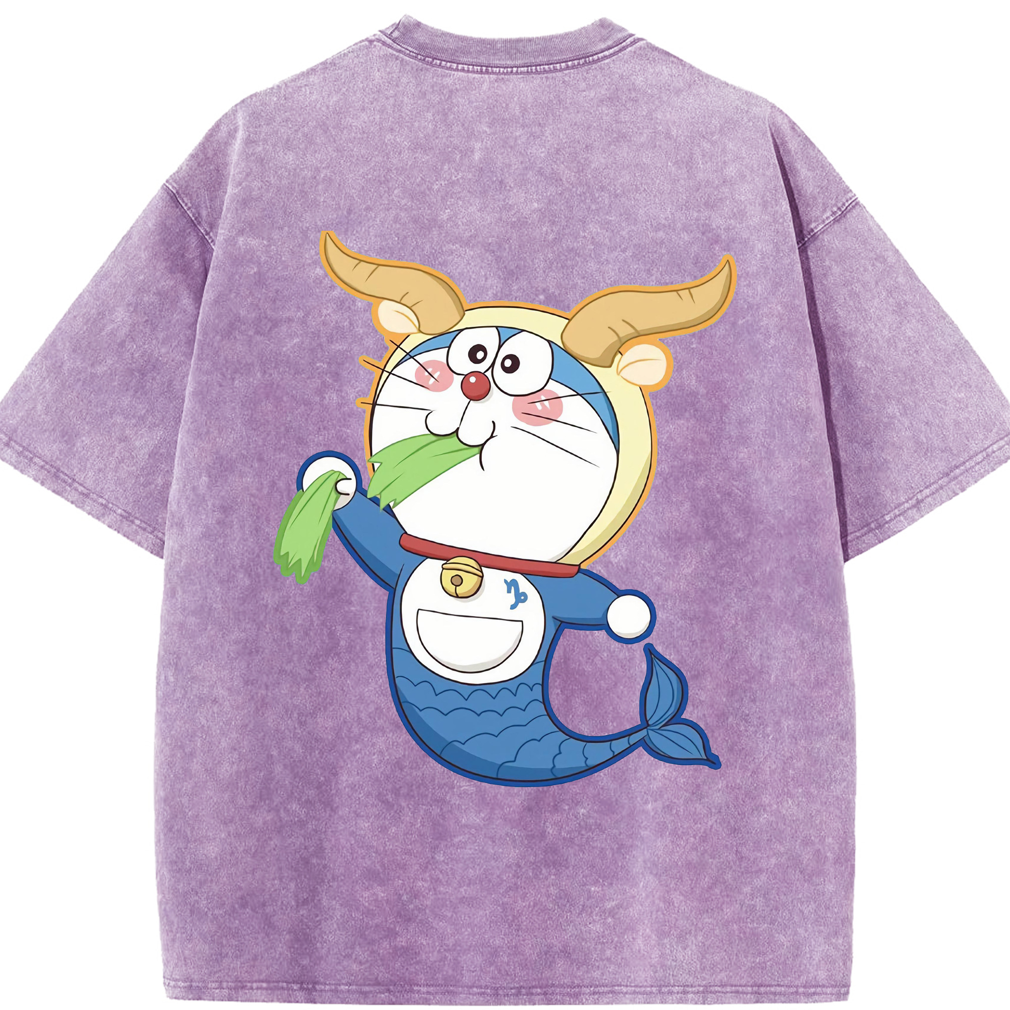 （画像用） ドラえもん Doraemon 綿100% ヴィンテージ風 半袖Tシャツ（背面プリント）