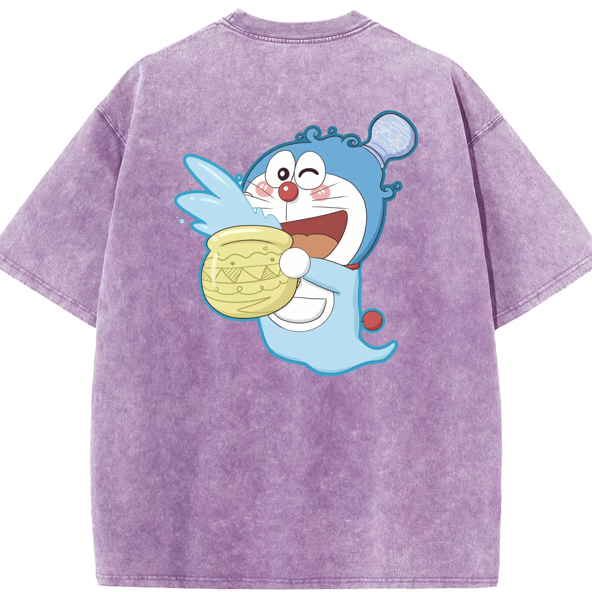 （画像用） ドラえもん Doraemon 綿100% ヴィンテージ風 半袖Tシャツ（背面プリント）