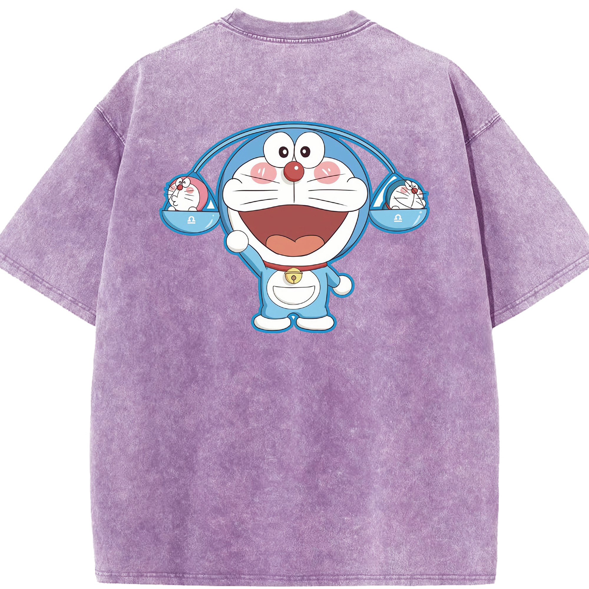 （画像用） ドラえもん Doraemon 綿100% ヴィンテージ風 半袖Tシャツ（背面プリント）