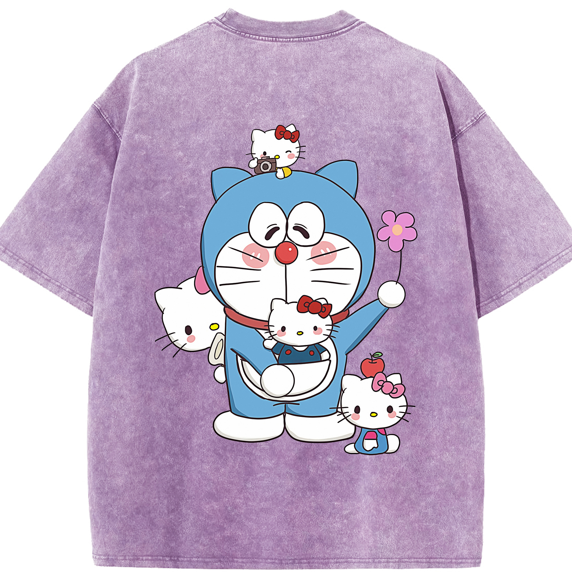 （画像用） ドラえもん Doraemon 綿100% ヴィンテージ風 半袖Tシャツ（背面プリント）