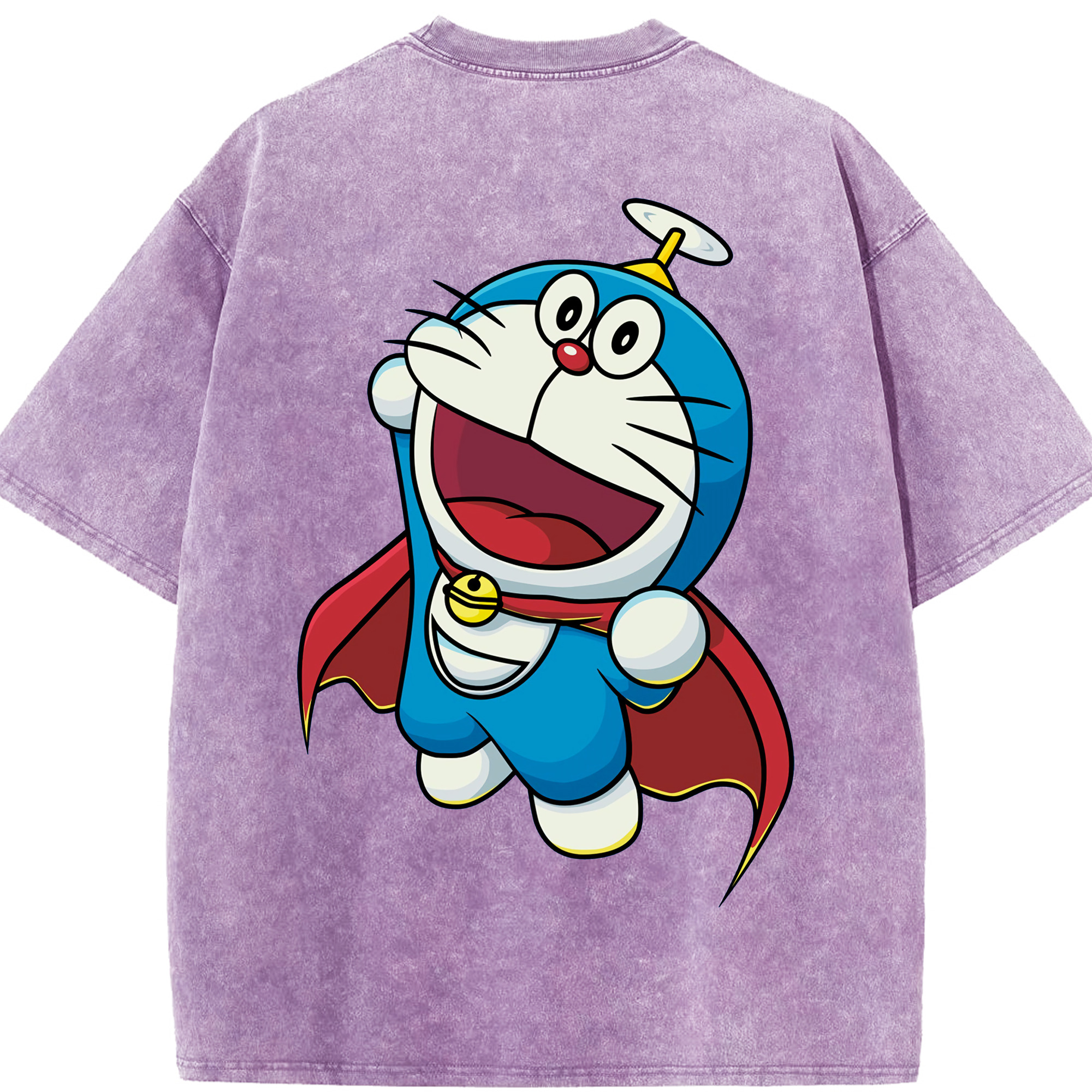 （画像用） ドラえもん Doraemon 綿100% ヴィンテージ風 半袖Tシャツ（背面プリント）