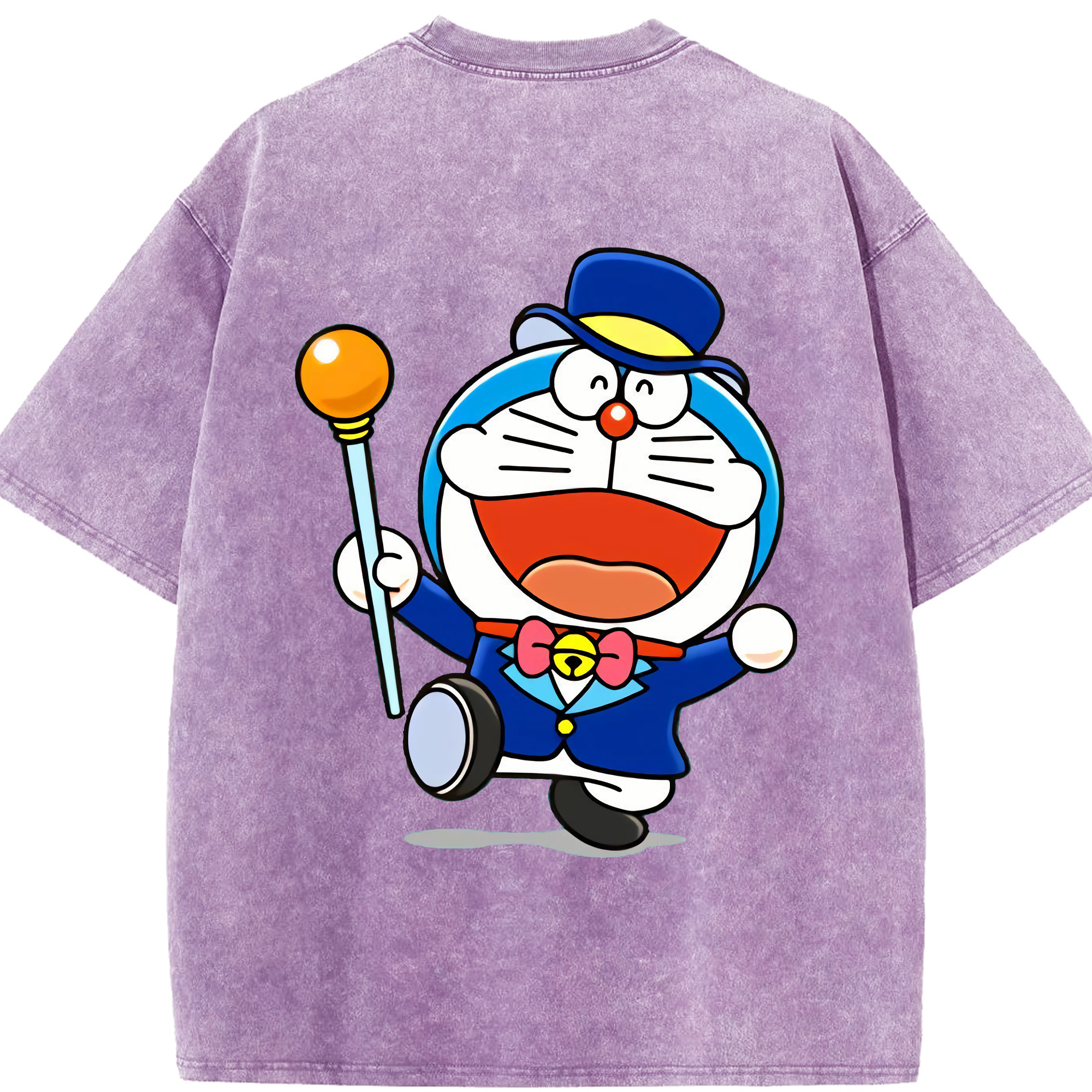 （画像用） ドラえもん Doraemon 綿100% ヴィンテージ風 半袖Tシャツ（背面プリント）