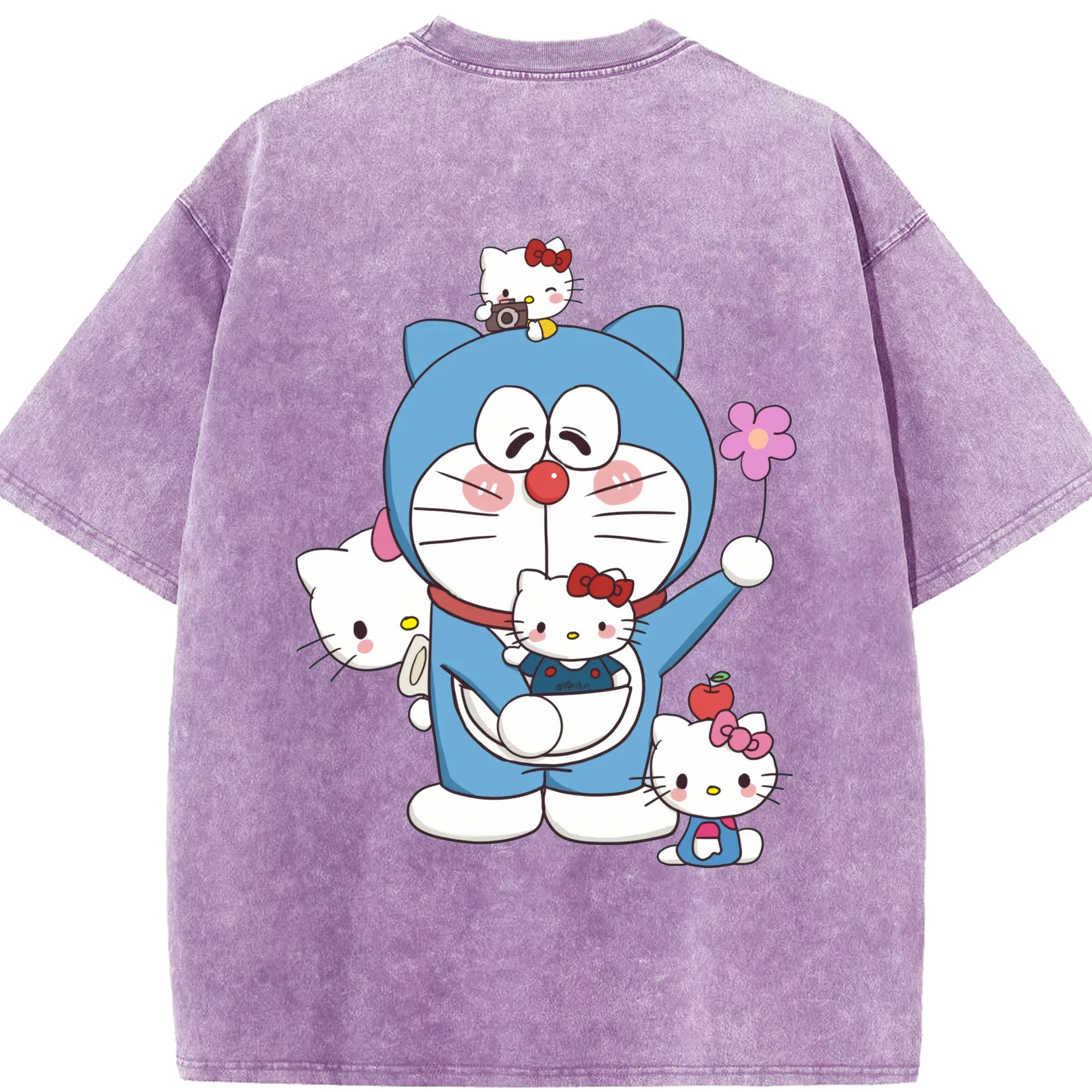 （画像用） ドラえもん Doraemon 綿100% ヴィンテージ風 半袖Tシャツ（背面プリント）
