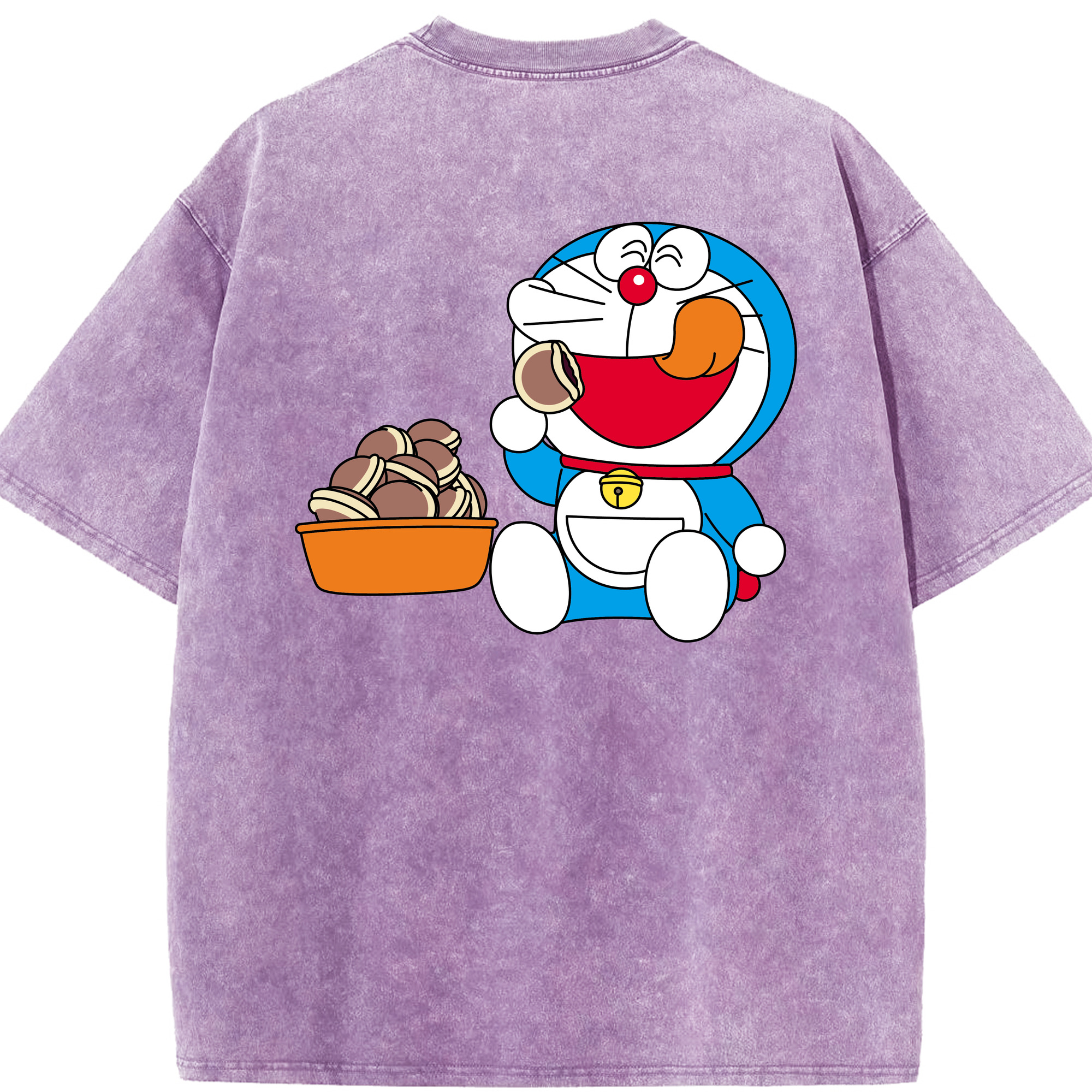 （画像用） ドラえもん Doraemon 綿100% ヴィンテージ風 半袖Tシャツ（背面プリント）