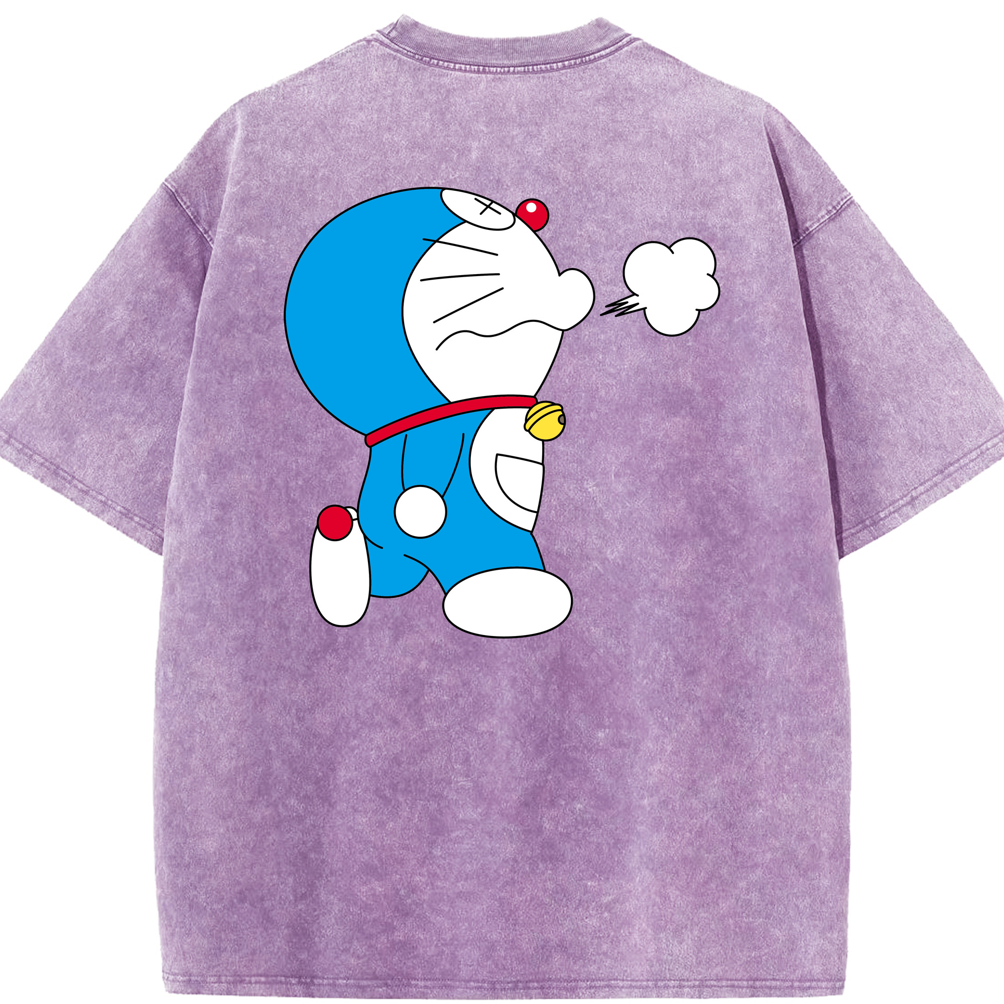 （画像用） ドラえもん Doraemon 綿100% ヴィンテージ風 半袖Tシャツ（背面プリント）