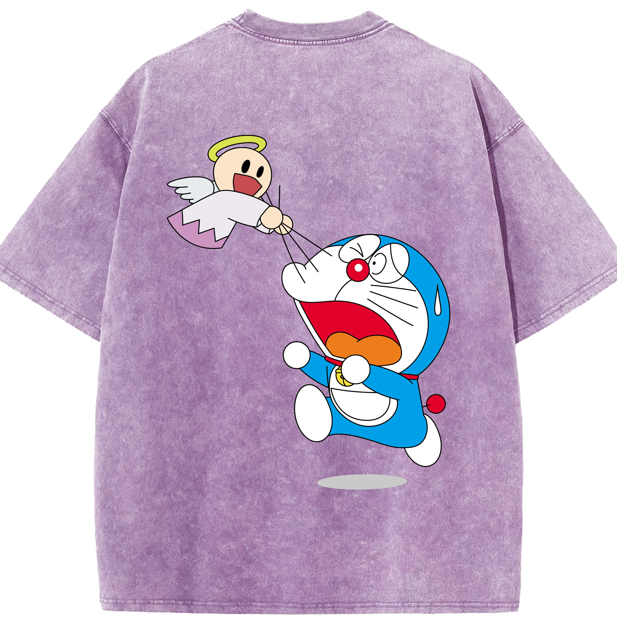 （画像用） ドラえもん Doraemon 綿100% ヴィンテージ風 半袖Tシャツ（背面プリント）