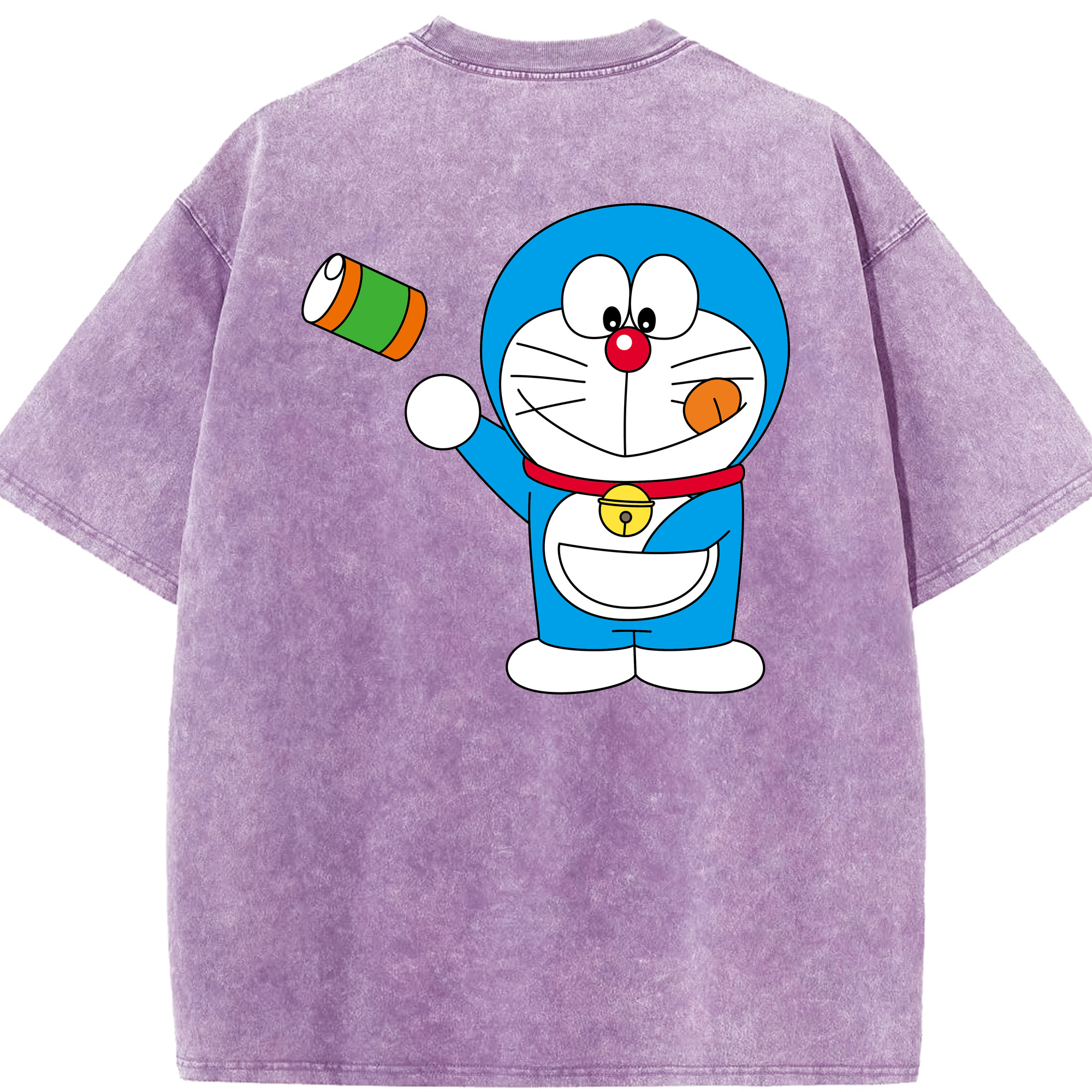 （画像用） ドラえもん Doraemon 綿100% ヴィンテージ風 半袖Tシャツ（背面プリント）