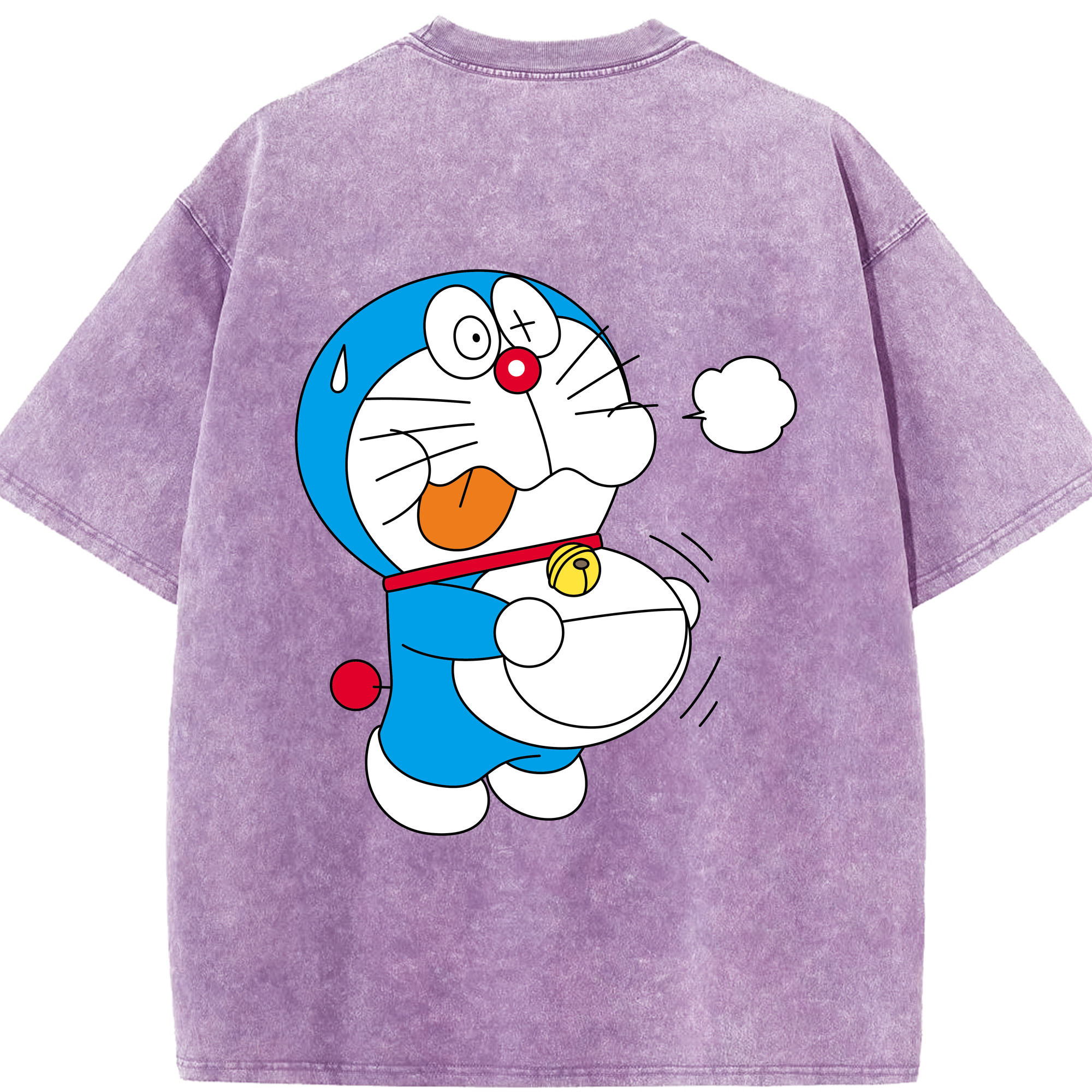 （画像用） ドラえもん Doraemon 綿100% ヴィンテージ風 半袖Tシャツ（背面プリント）