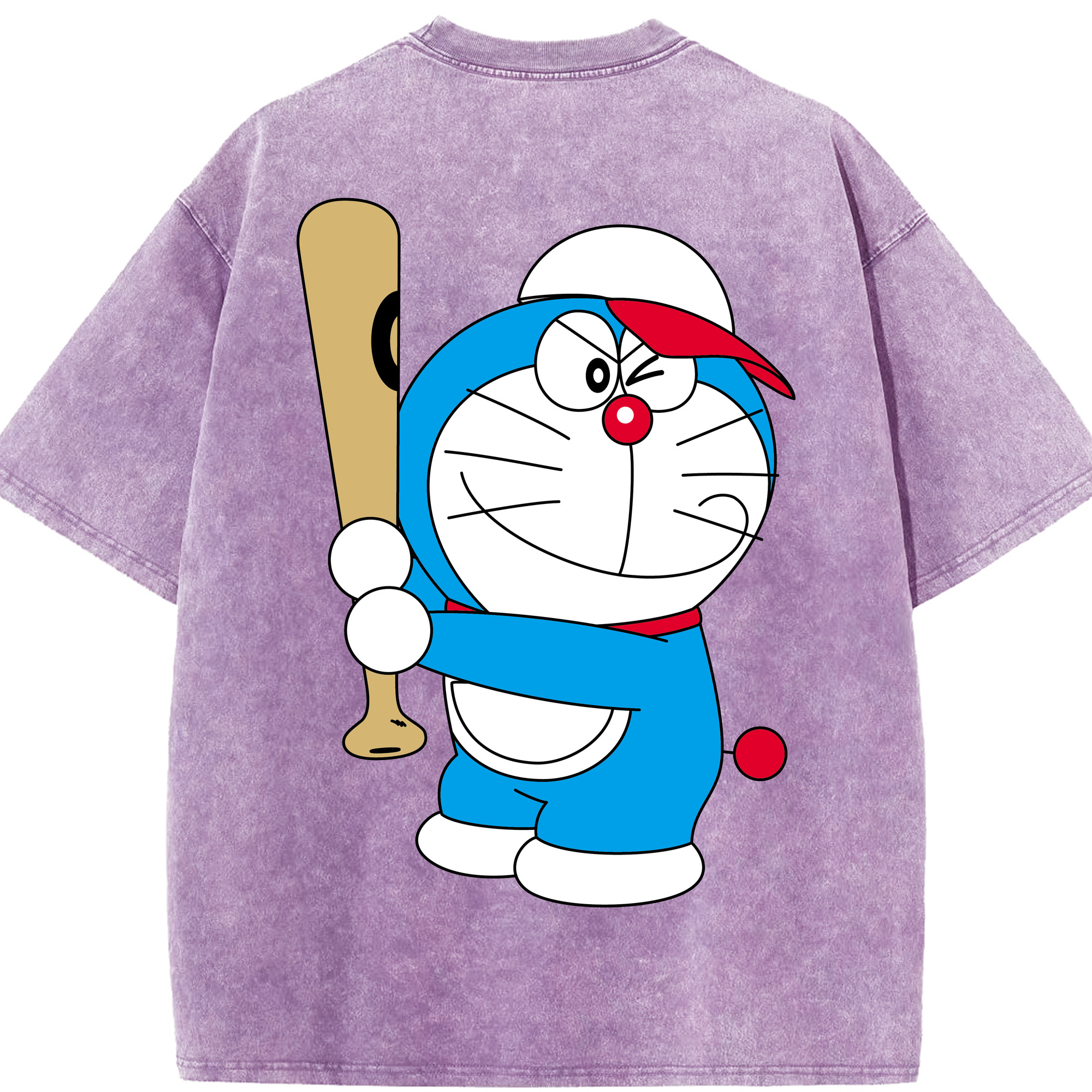 （画像用） ドラえもん Doraemon 綿100% ヴィンテージ風 半袖Tシャツ（背面プリント）