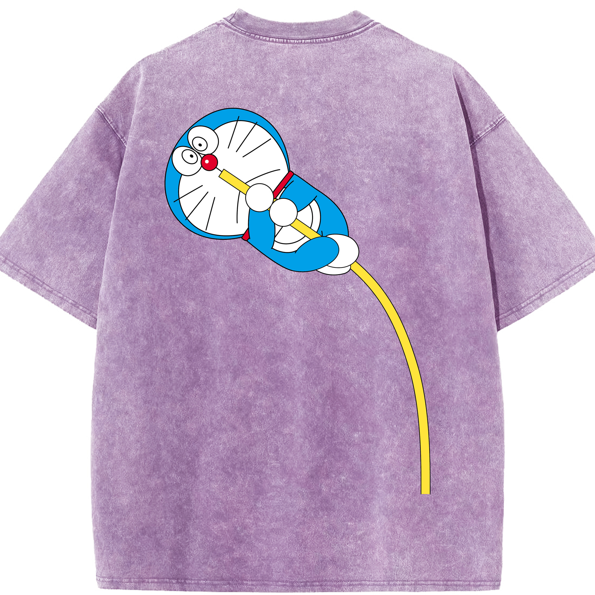（画像用） ドラえもん Doraemon 綿100% ヴィンテージ風 半袖Tシャツ（背面プリント）