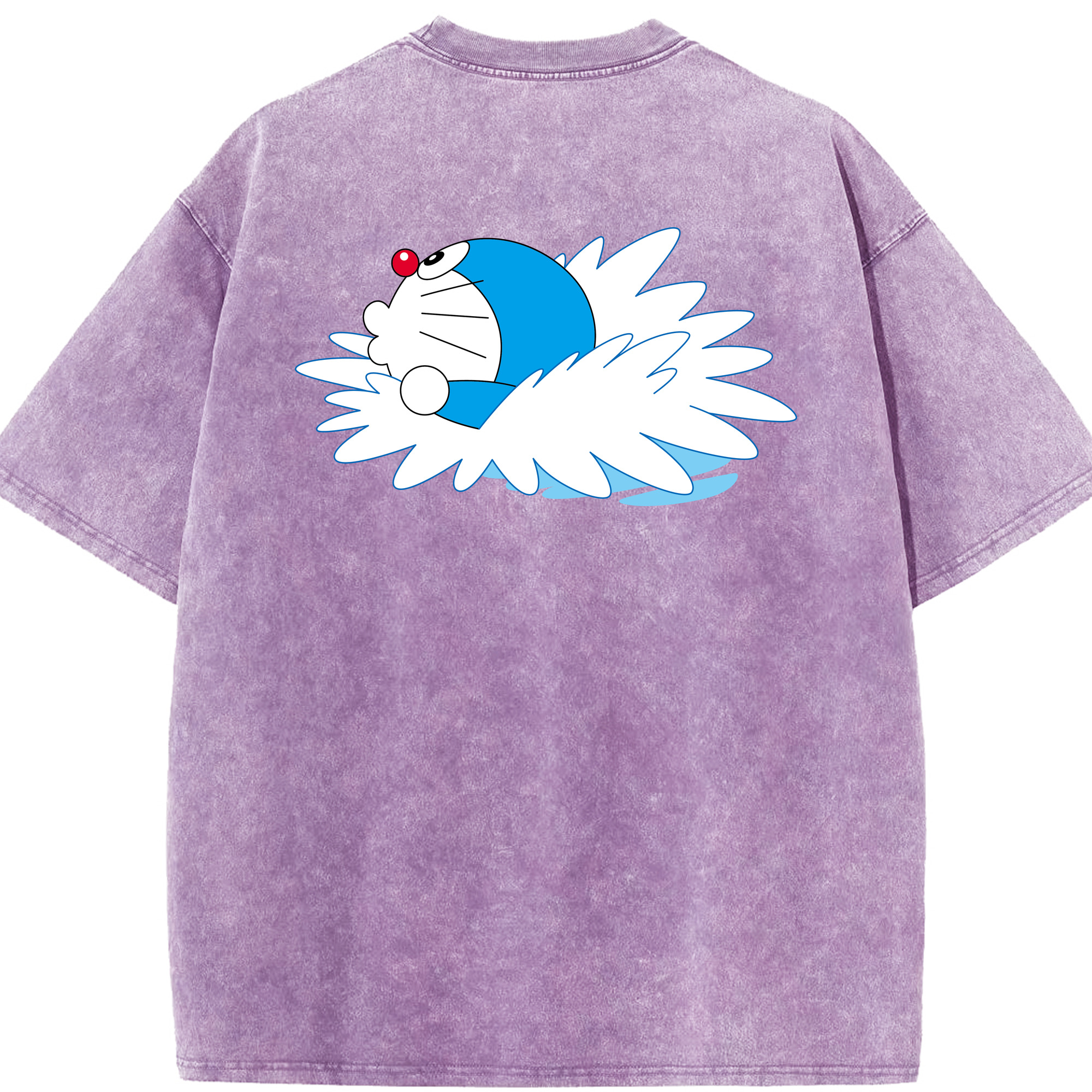 （画像用） ドラえもん Doraemon 綿100% ヴィンテージ風 半袖Tシャツ（背面プリント）