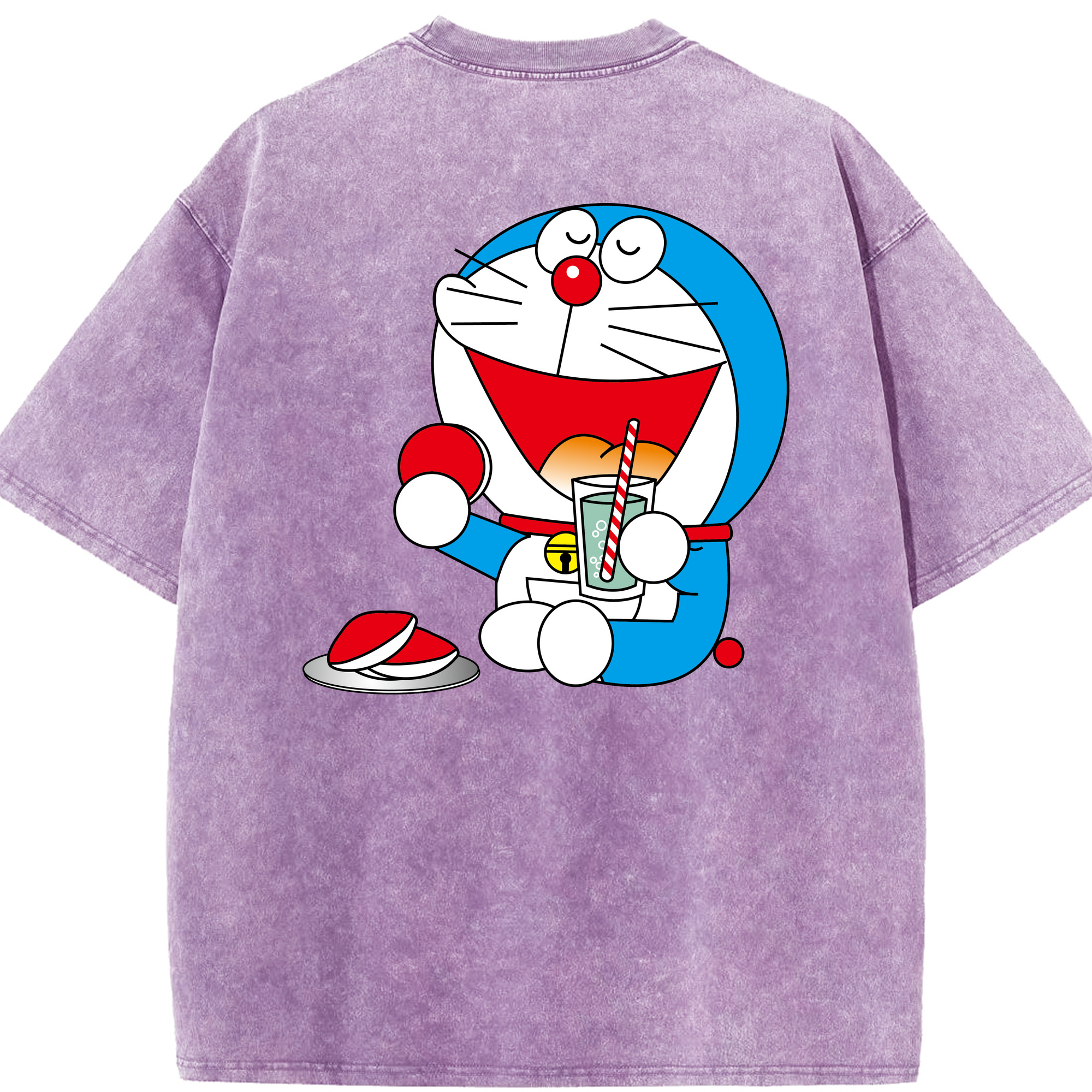 （画像用） ドラえもん Doraemon 綿100% ヴィンテージ風 半袖Tシャツ（背面プリント）