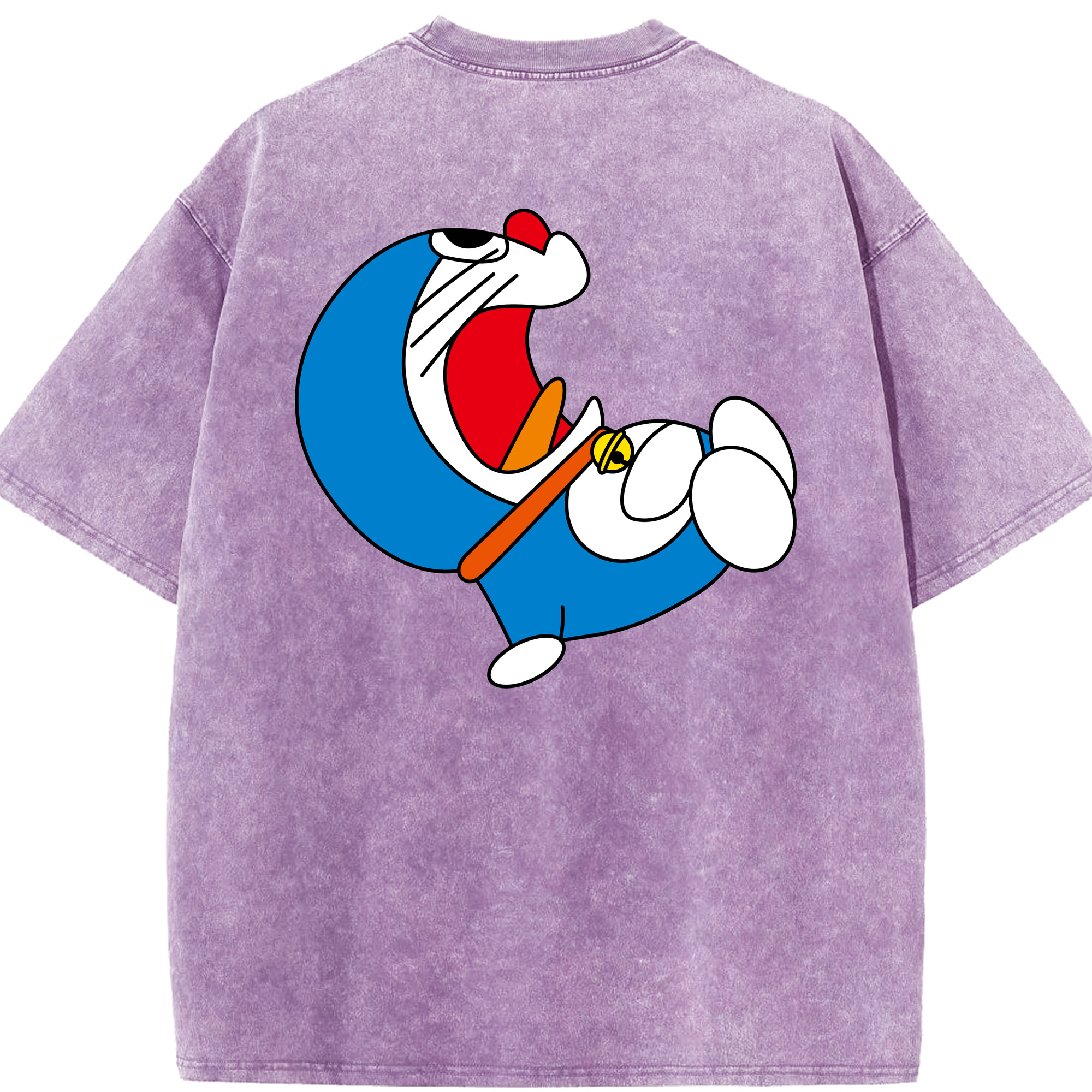 （画像用） ドラえもん Doraemon 綿100% ヴィンテージ風 半袖Tシャツ（背面プリント）