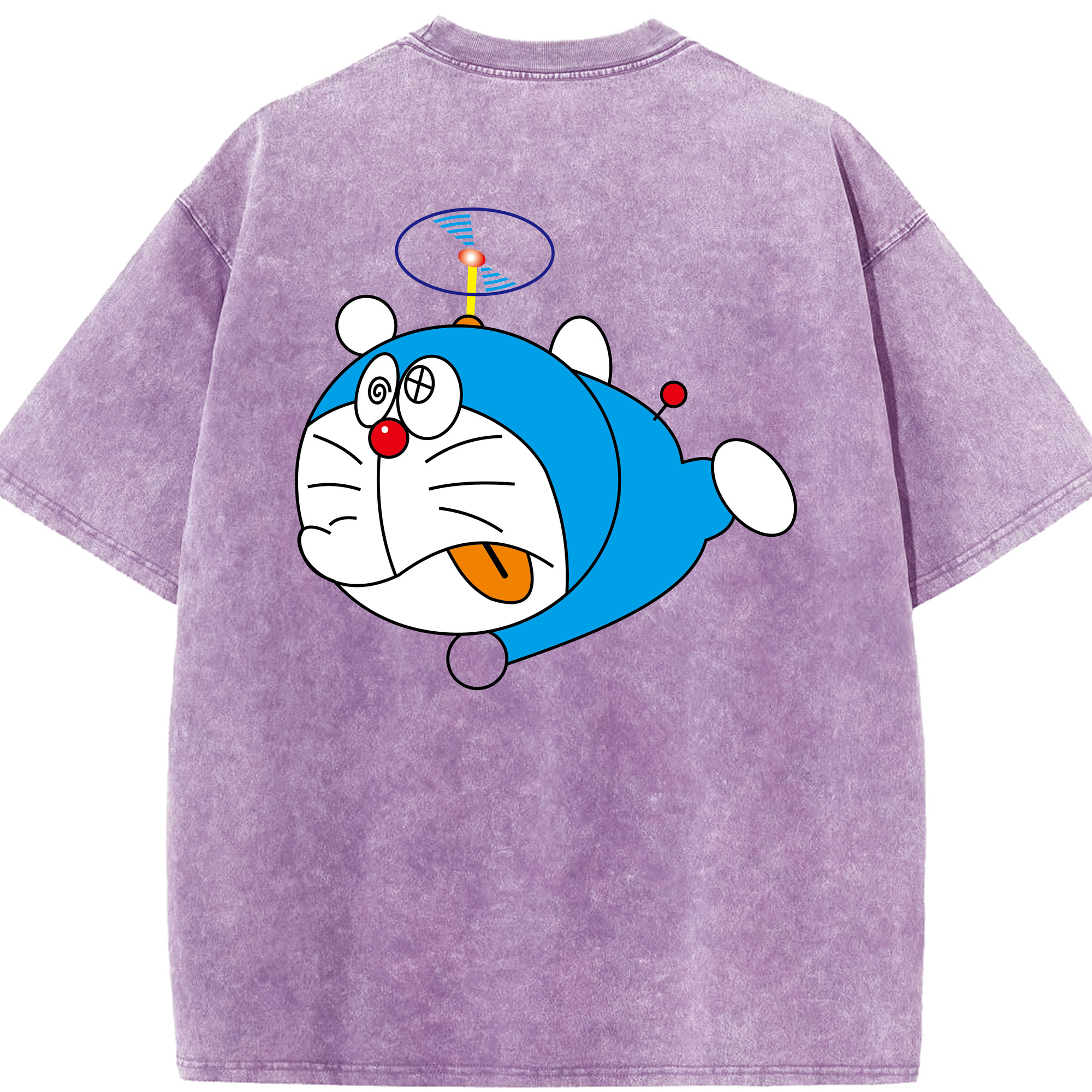 （画像用） ドラえもん Doraemon 綿100% ヴィンテージ風 半袖Tシャツ（背面プリント）