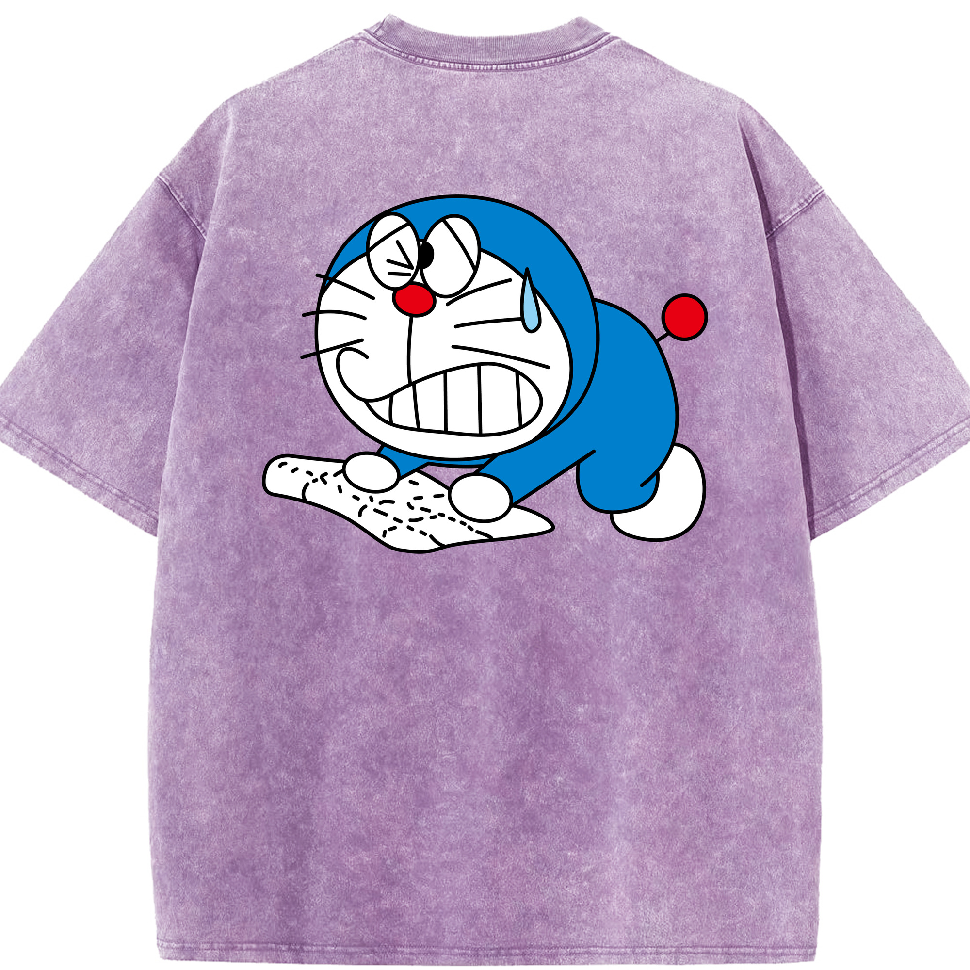 （画像用） ドラえもん Doraemon 綿100% ヴィンテージ風 半袖Tシャツ（背面プリント）