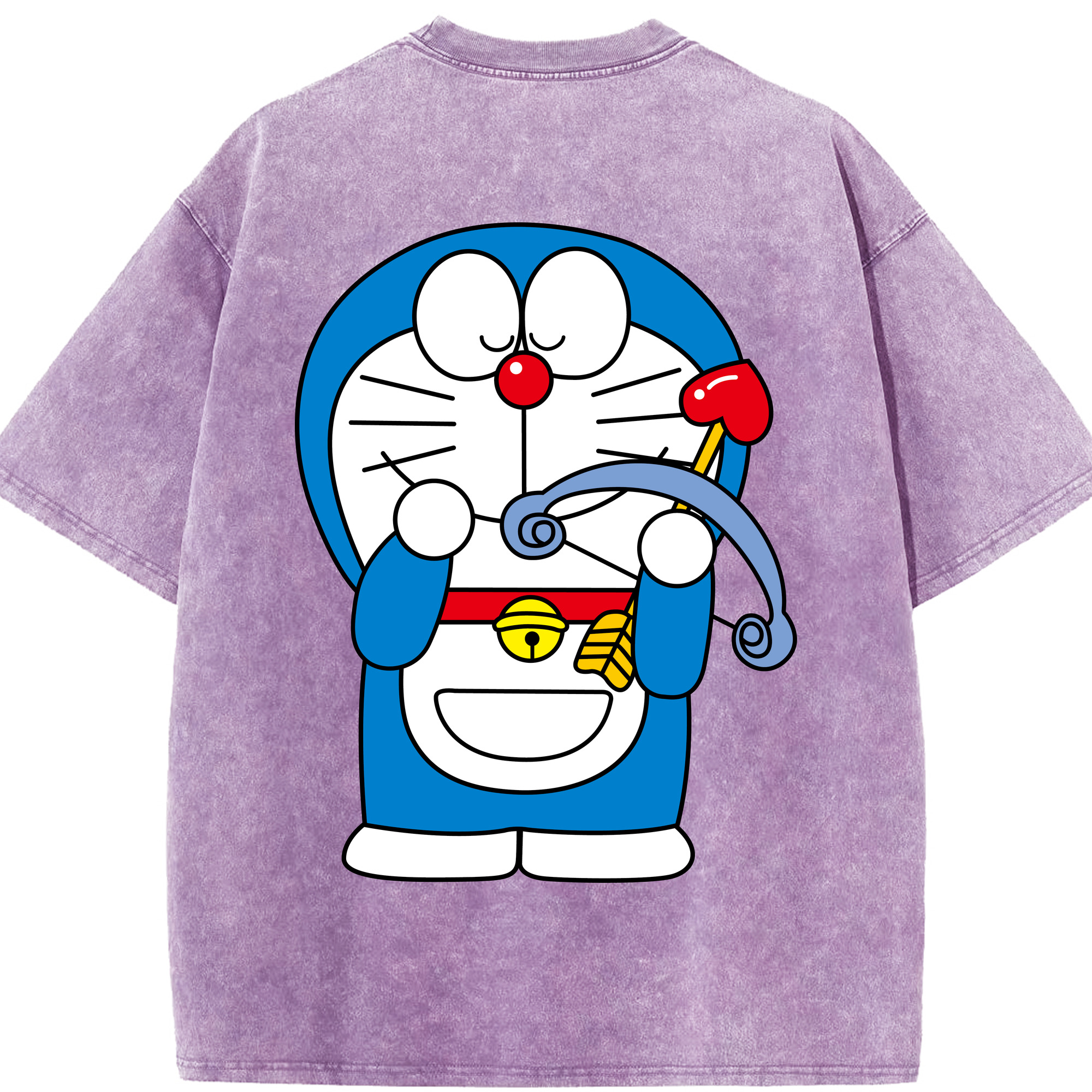 （画像用） ドラえもん Doraemon 綿100% ヴィンテージ風 半袖Tシャツ（背面プリント）