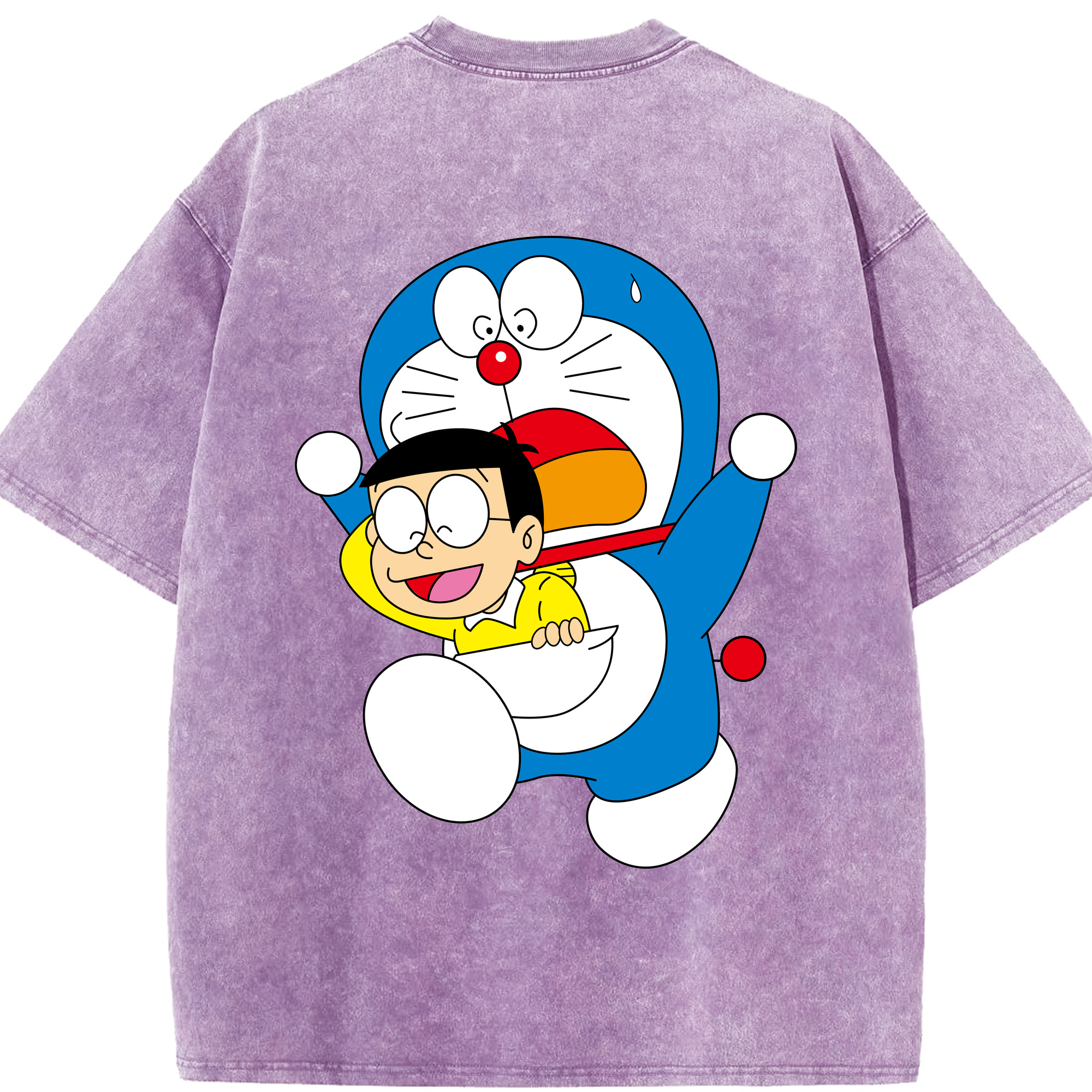 （画像用） ドラえもん Doraemon 綿100% ヴィンテージ風 半袖Tシャツ（背面プリント）