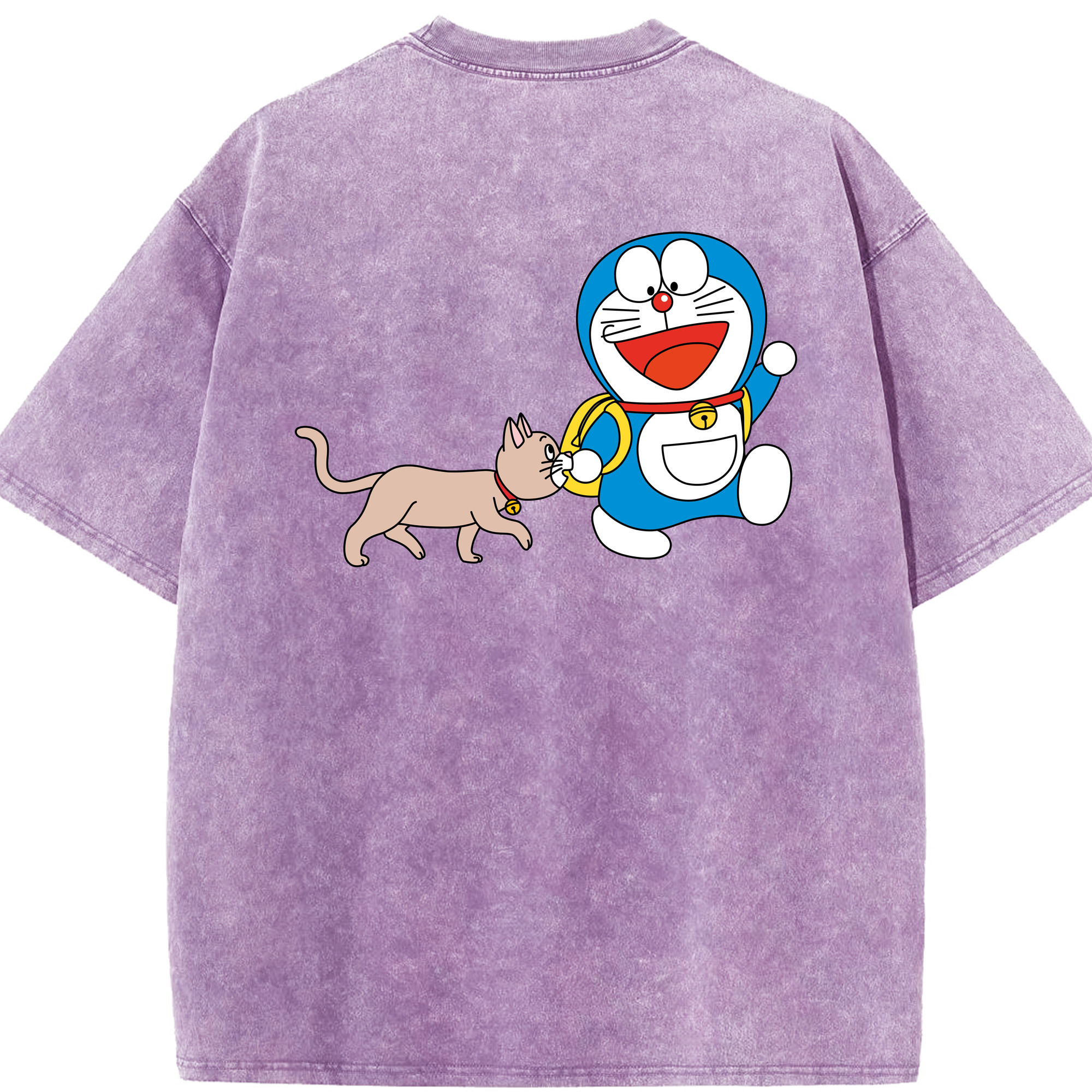 （画像用） ドラえもん Doraemon 綿100% ヴィンテージ風 半袖Tシャツ（背面プリント）