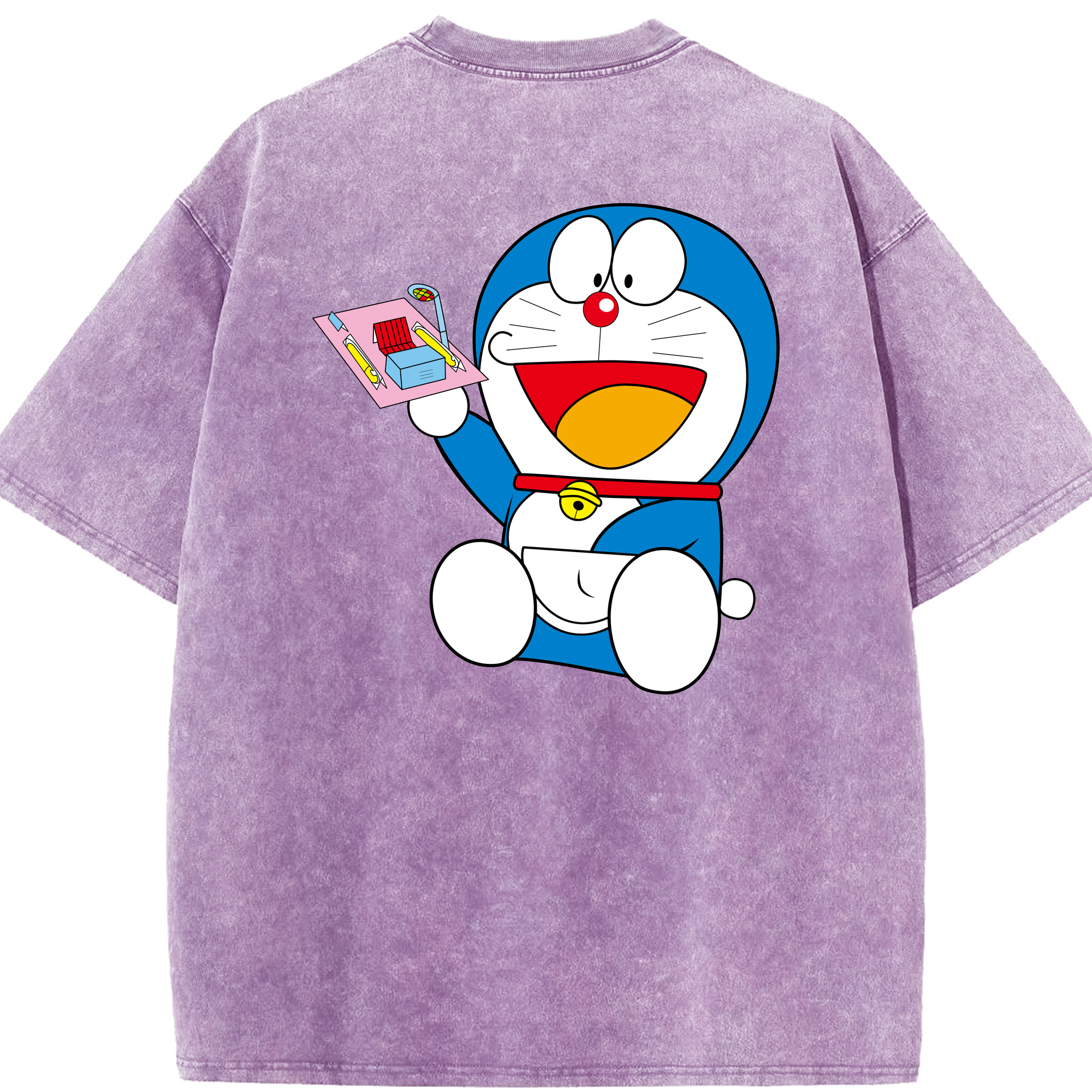 （画像用） ドラえもん Doraemon 綿100% ヴィンテージ風 半袖Tシャツ（背面プリント）