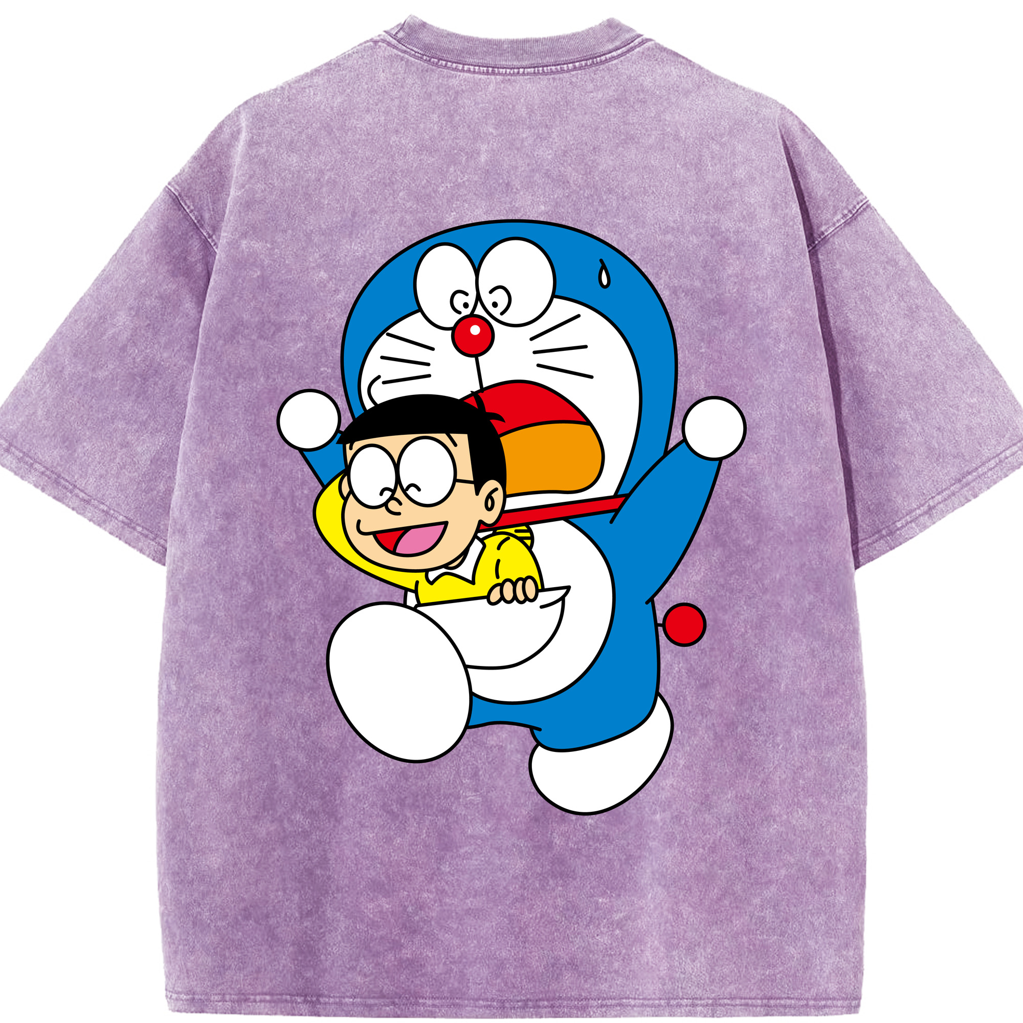 （画像用） ドラえもん Doraemon 綿100% ヴィンテージ風 半袖Tシャツ（背面プリント）