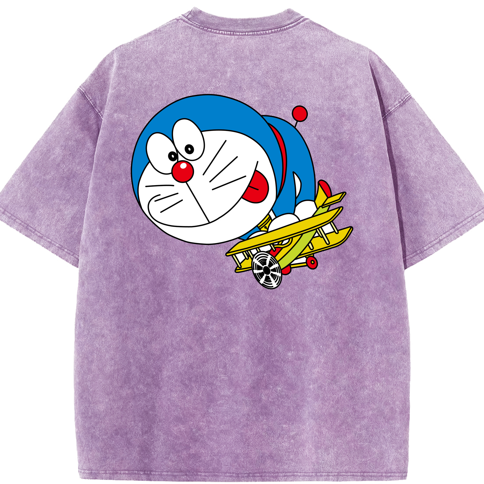（画像用） ドラえもん Doraemon 綿100% ヴィンテージ風 半袖Tシャツ（背面プリント）