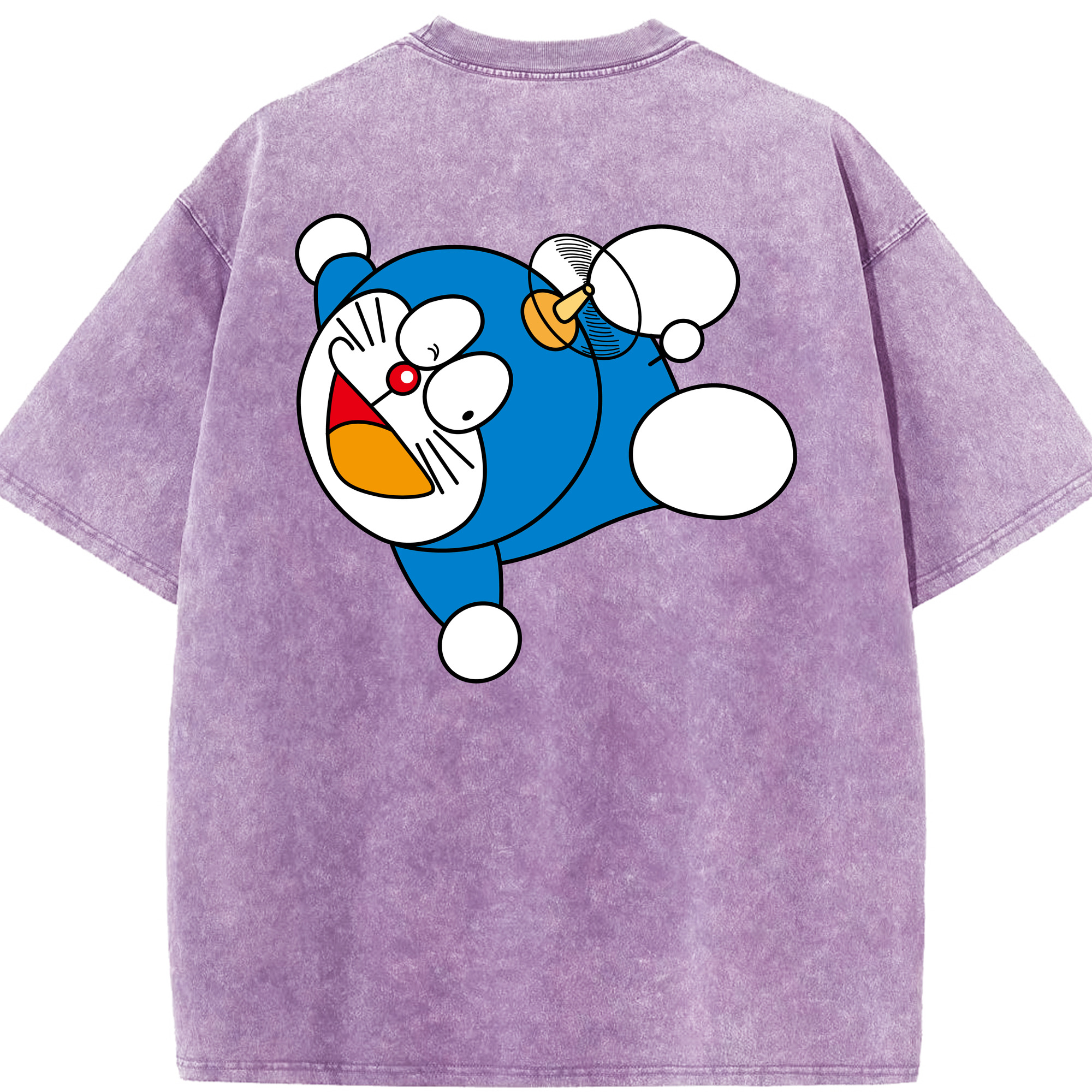 （画像用） ドラえもん Doraemon 綿100% ヴィンテージ風 半袖Tシャツ（背面プリント）