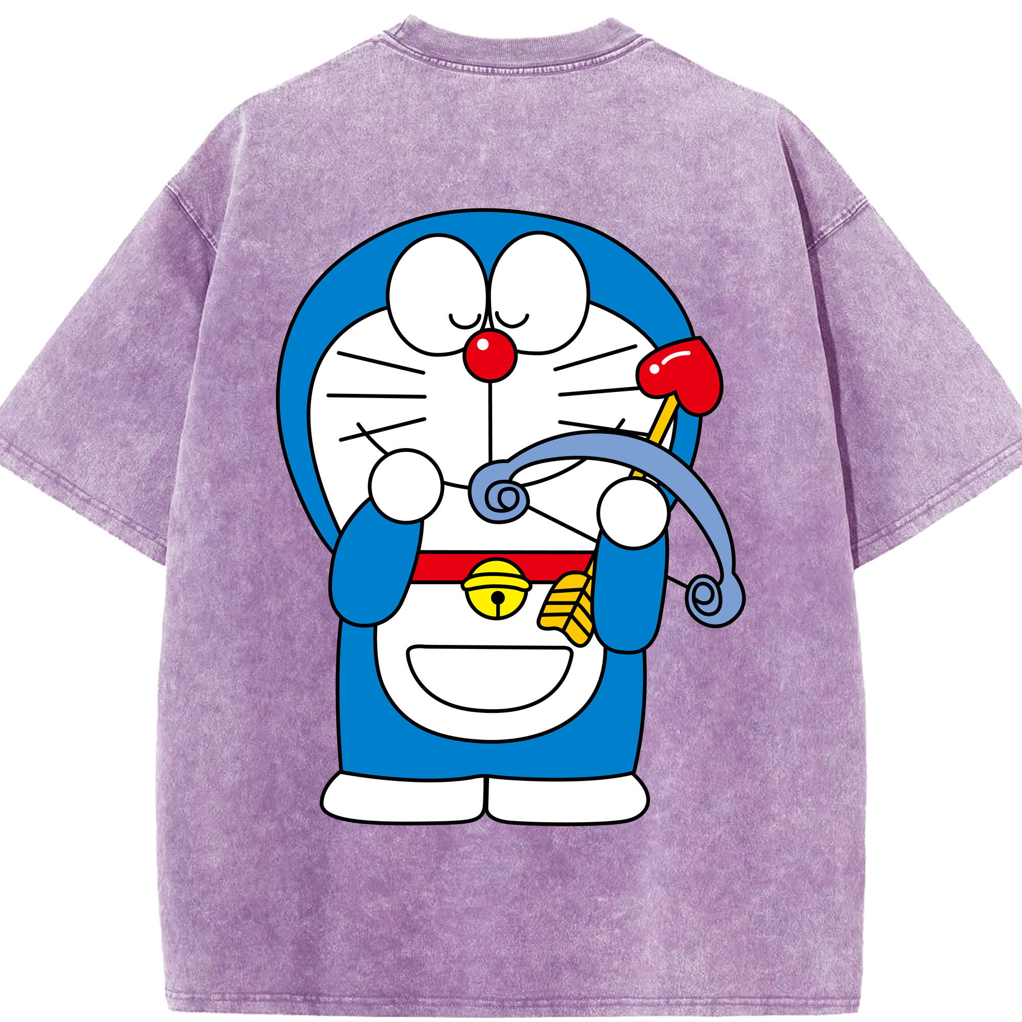 （画像用） ドラえもん Doraemon 綿100% ヴィンテージ風 半袖Tシャツ（背面プリント）