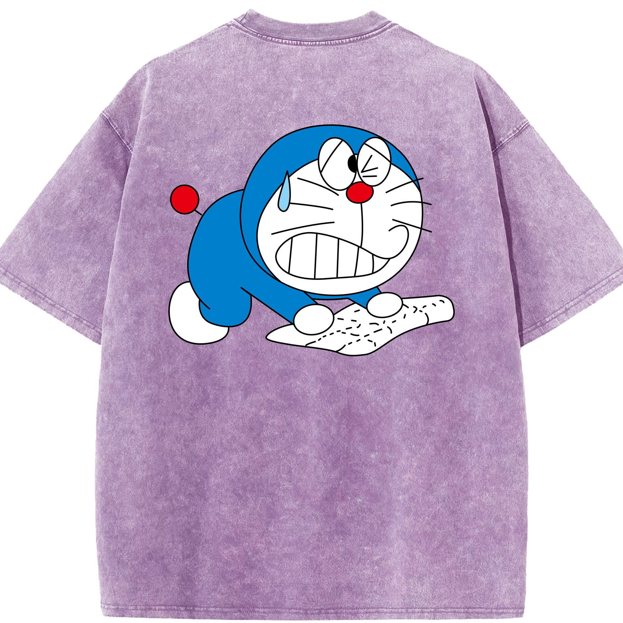 （画像用） ドラえもん Doraemon 綿100% ヴィンテージ風 半袖Tシャツ（背面プリント）