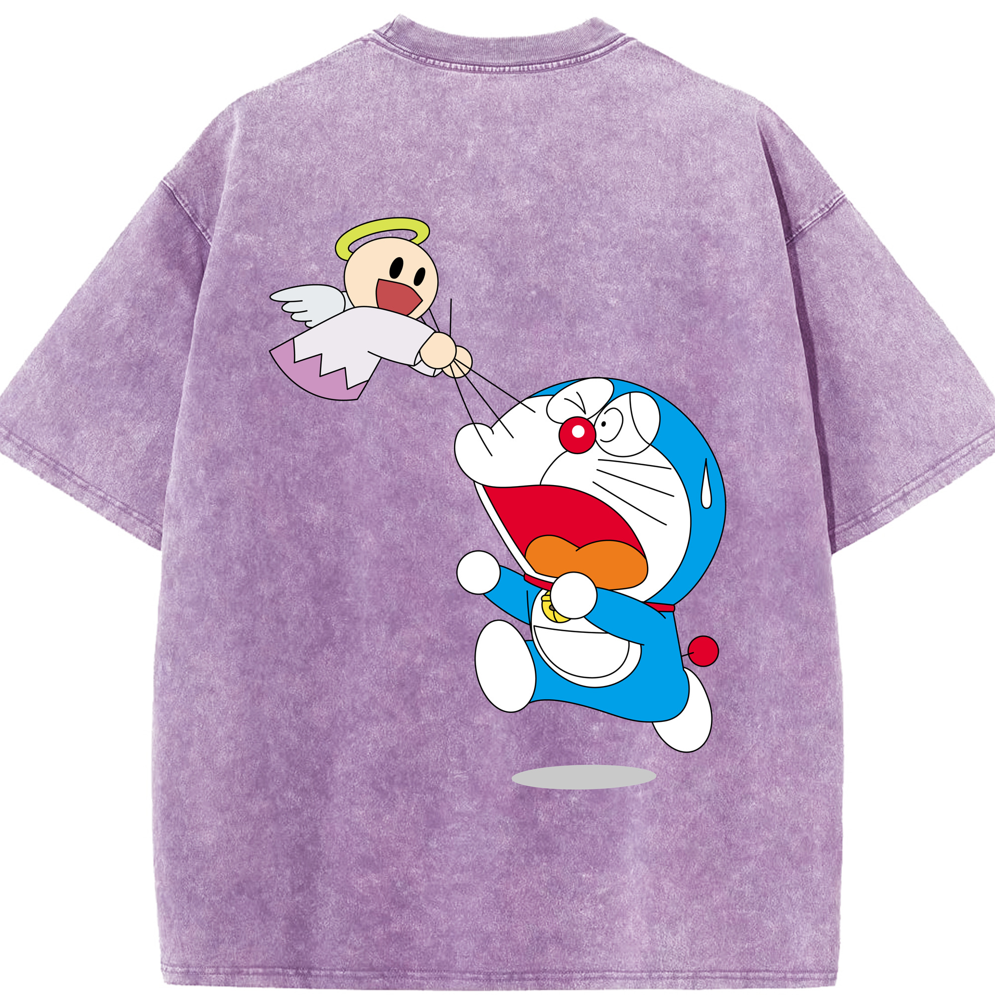 （画像用） ドラえもん Doraemon 綿100% ヴィンテージ風 半袖Tシャツ（背面プリント）