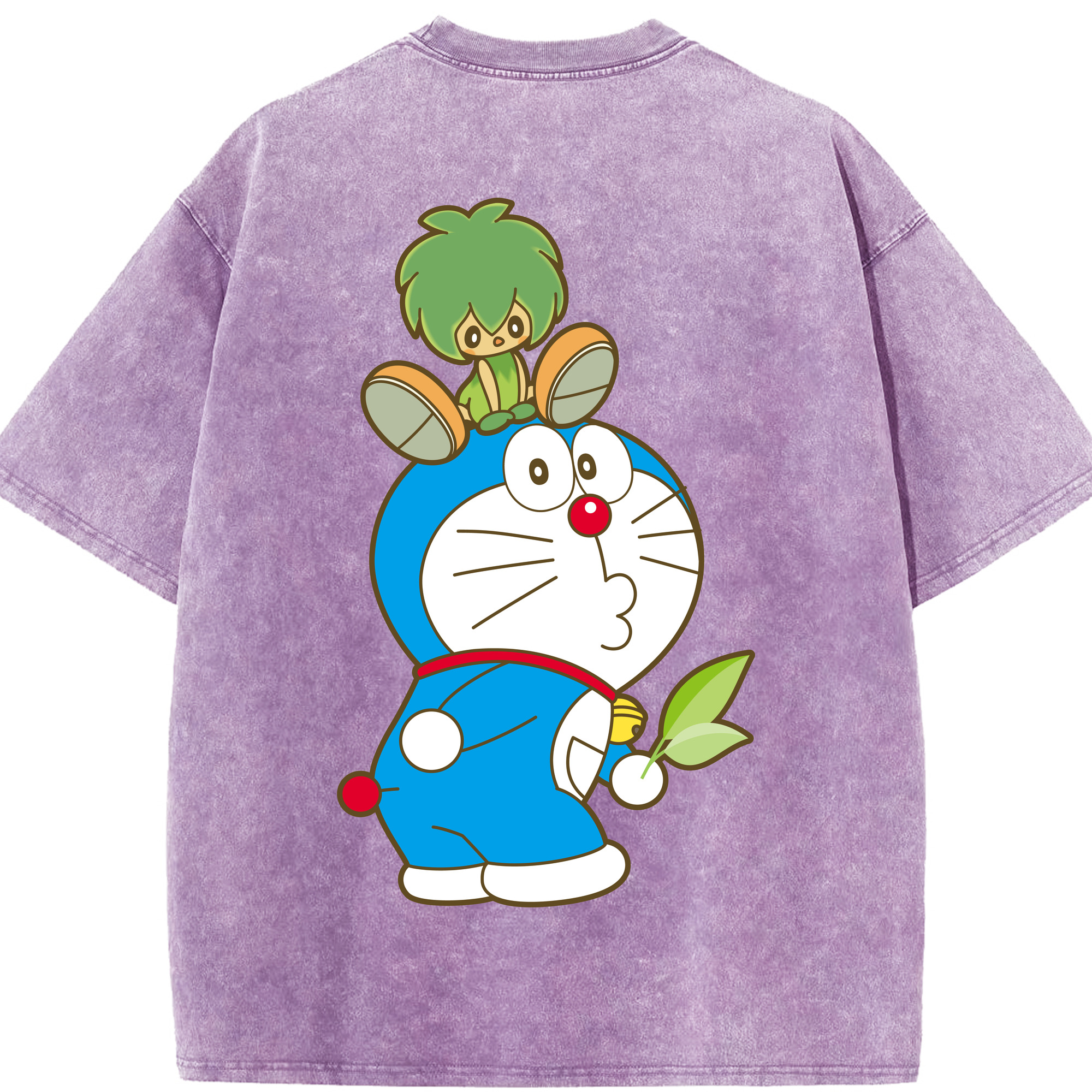 （画像用） ドラえもん Doraemon 綿100% ヴィンテージ風 半袖Tシャツ（背面プリント）