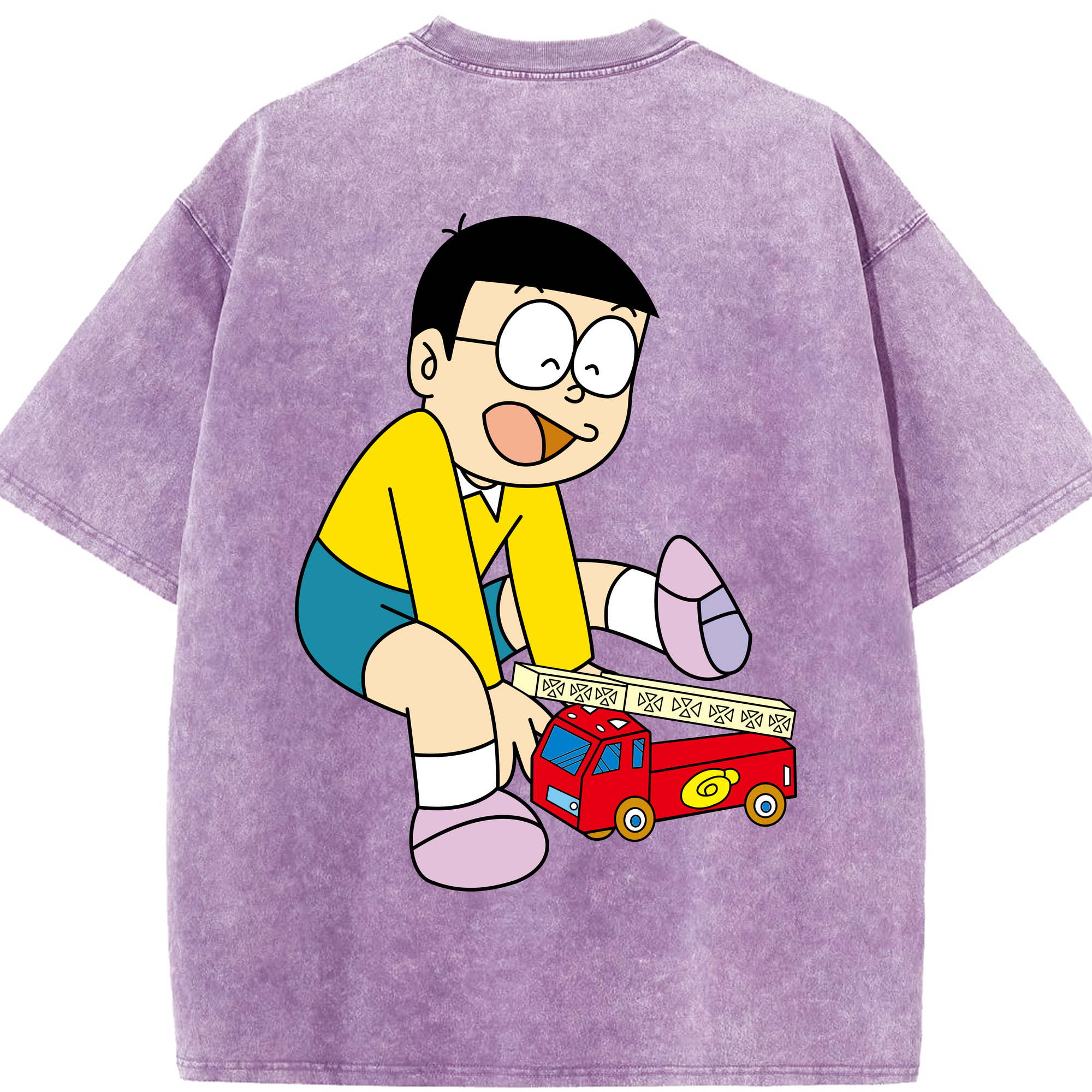 （画像用） ドラえもん 野比 のび太 Doraemon Nobita Nobi 綿100% ヴィンテージ風 半袖Tシャツ（背面プリント）
