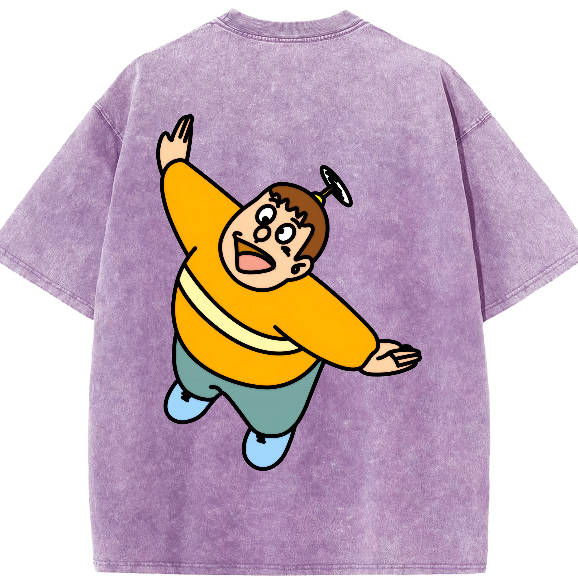 （画像用） ドラえもん 剛田武 Doraemon Gouta Takeshi 綿100% ヴィンテージ風 半袖Tシャツ（背面プリント）