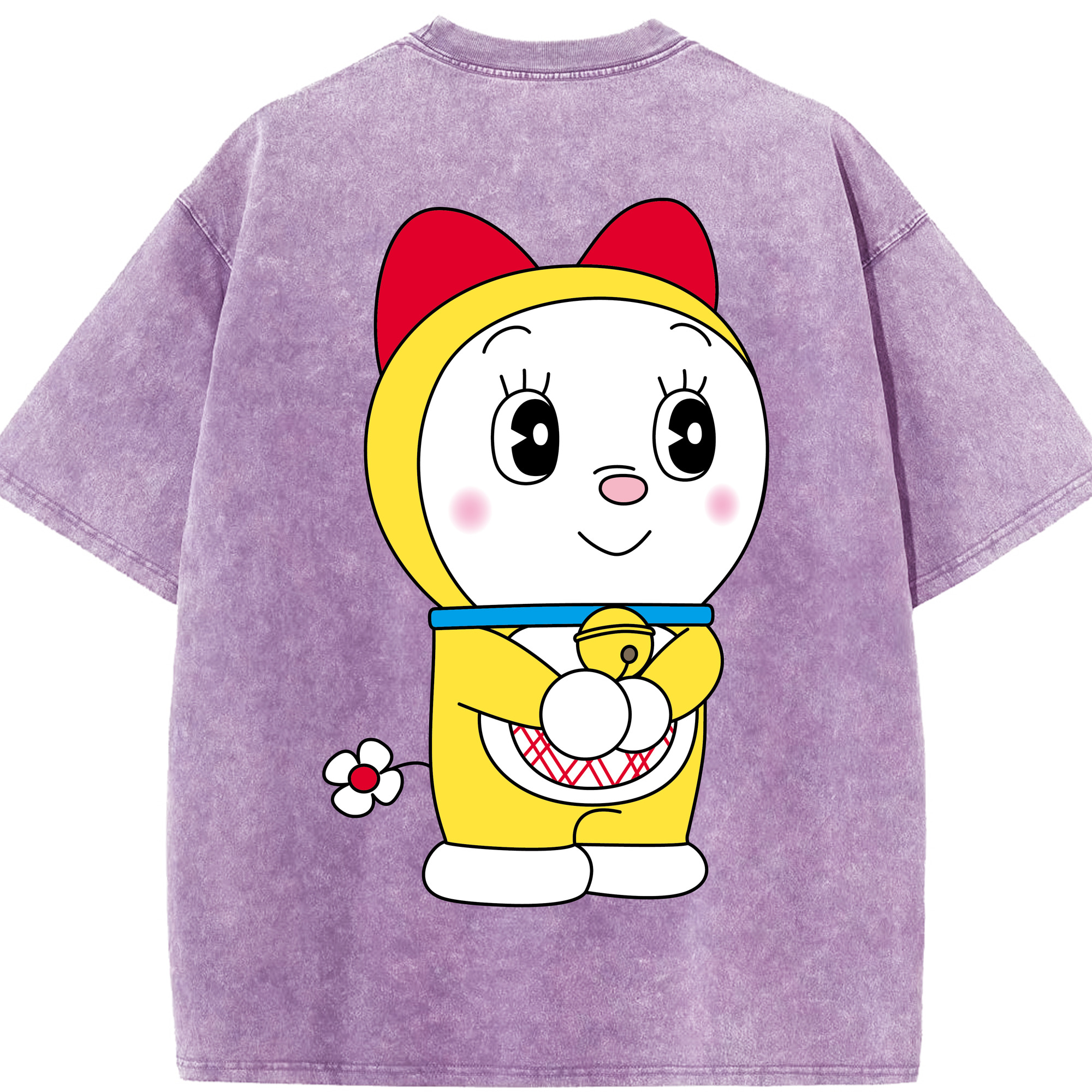 （画像用） ドラえもん ドラミ Doraemon Dorami 綿100% ヴィンテージ風 半袖Tシャツ（背面プリント）