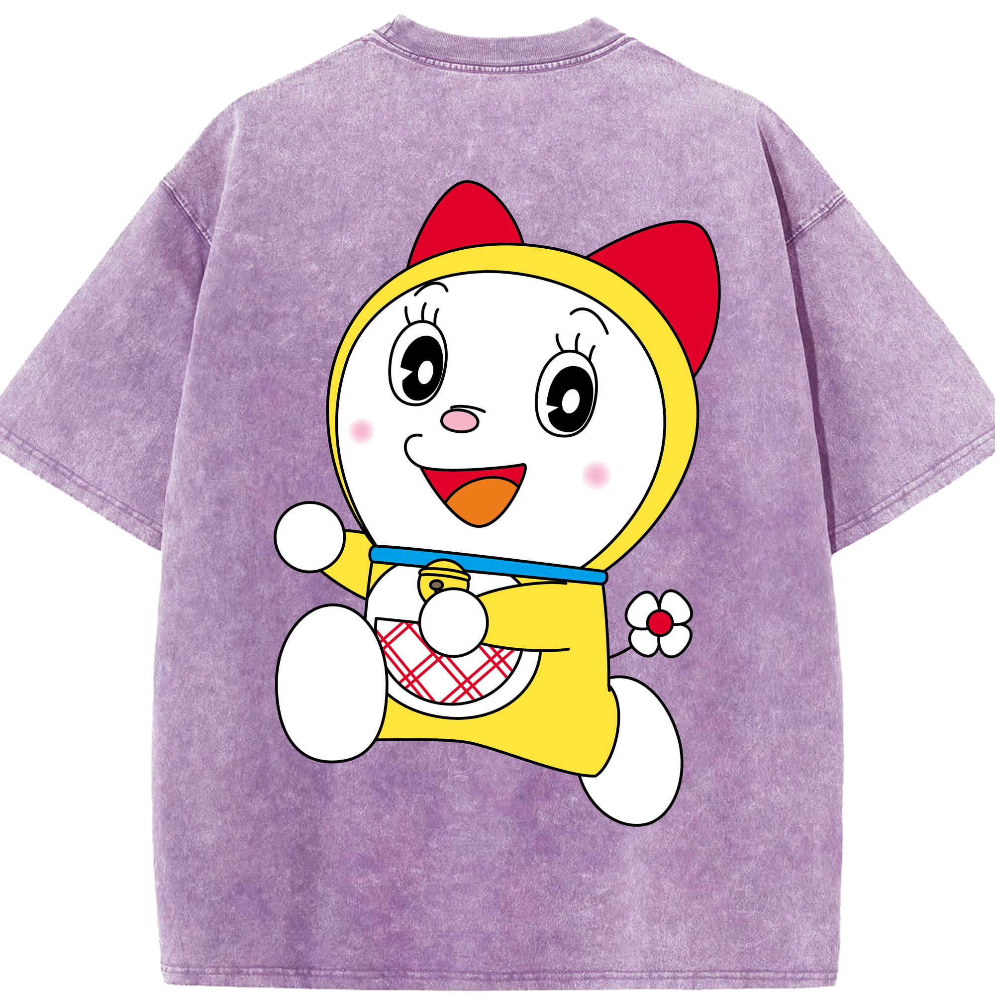 （画像用） ドラえもん ドラミ Doraemon Dorami 綿100% ヴィンテージ風 半袖Tシャツ（背面プリント）