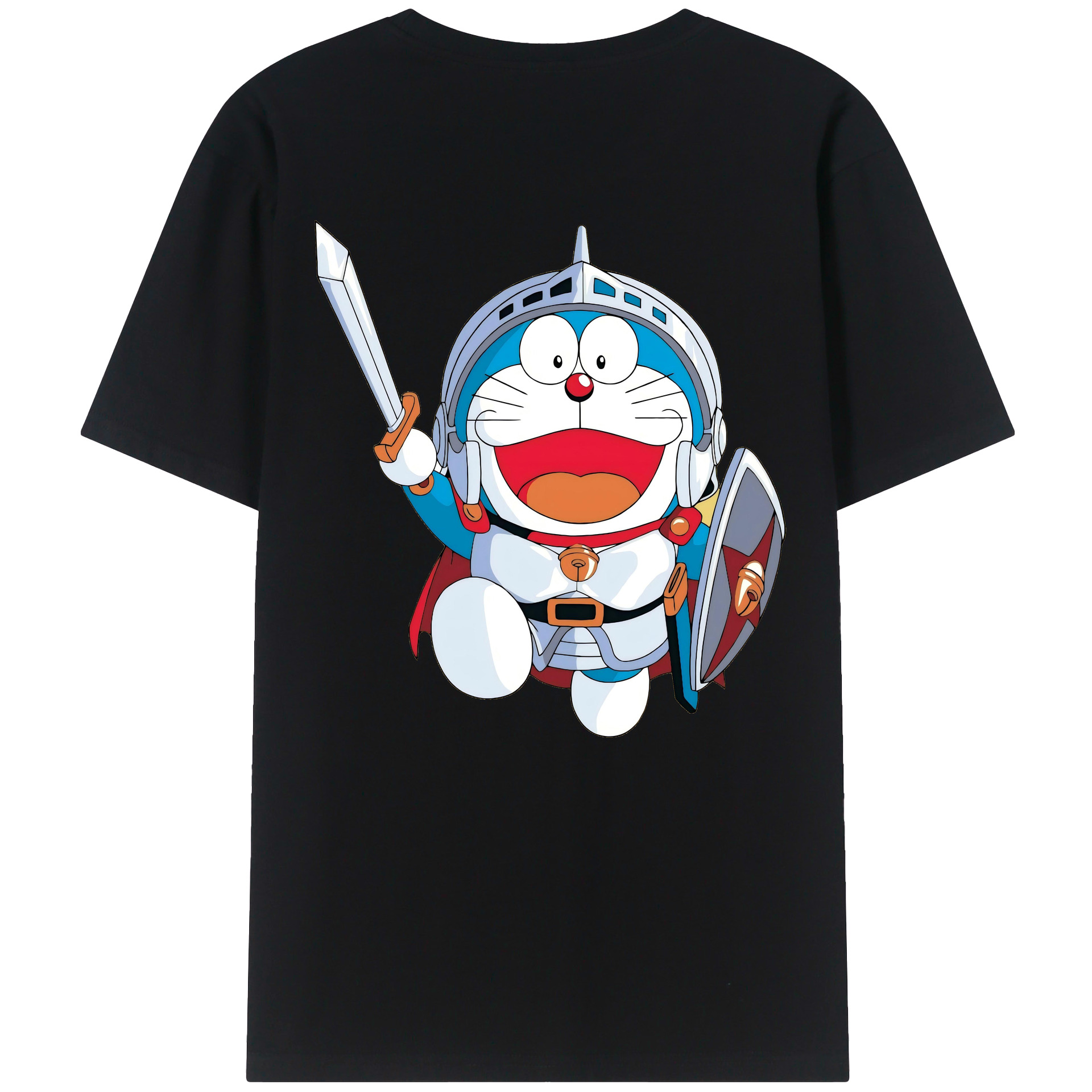 （画像用） ドラえもん Doraemon 綿100％ メンズ半袖Tシャツ（バックプリント） 通気性