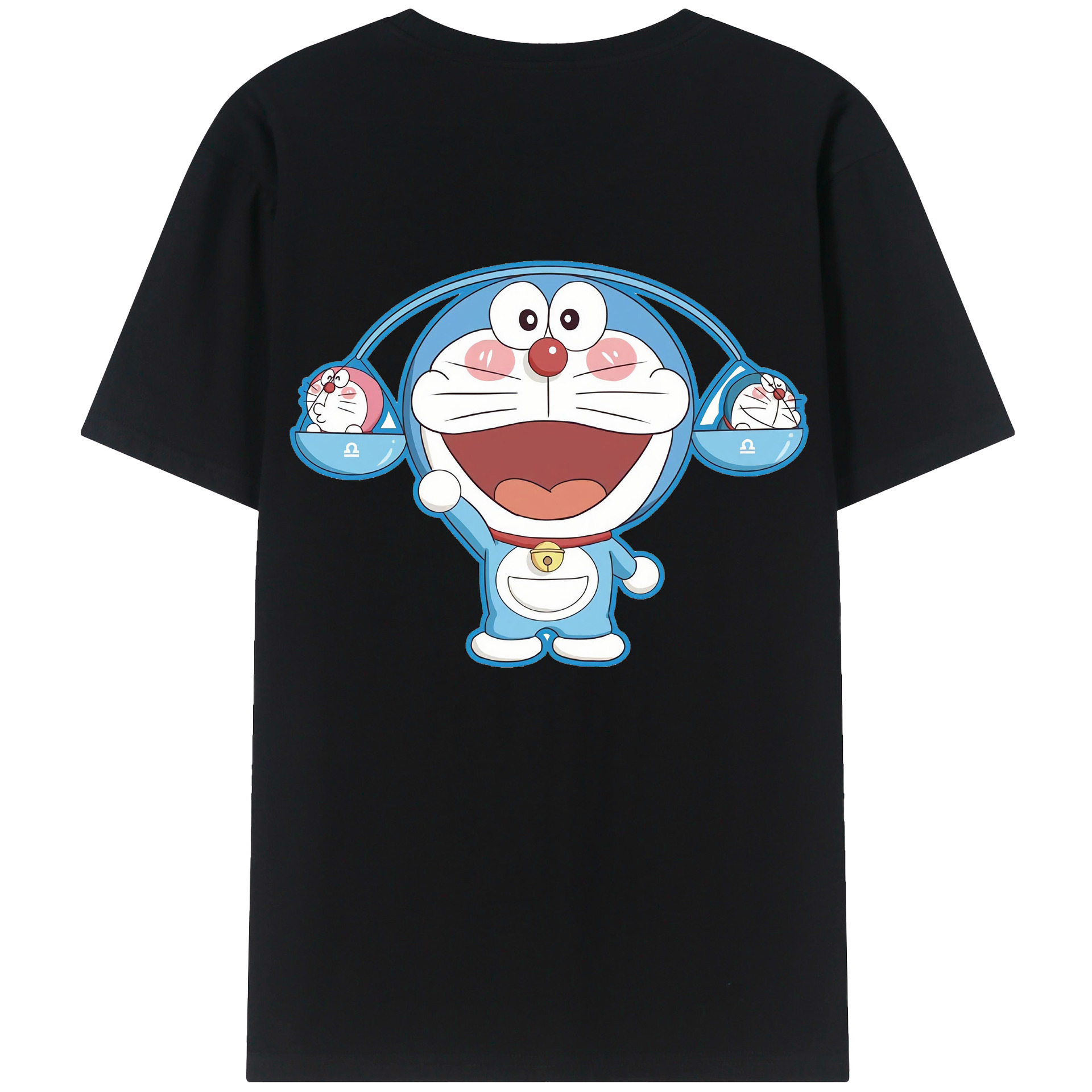（画像用） ドラえもん Doraemon 綿100％ メンズ半袖Tシャツ（バックプリント） 通気性