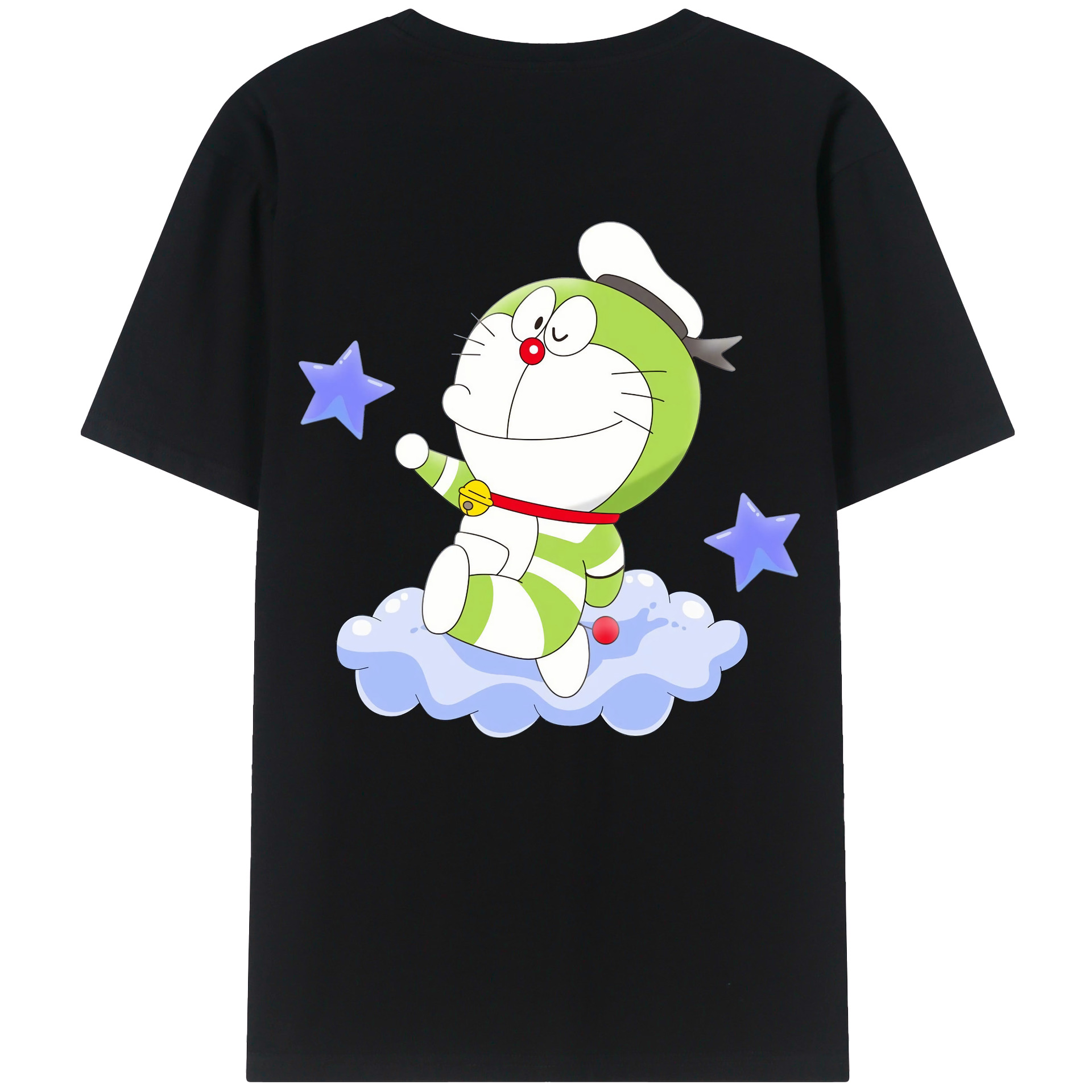 （画像用） ドラえもん Doraemon 綿100％ メンズ半袖Tシャツ（バックプリント） 通気性