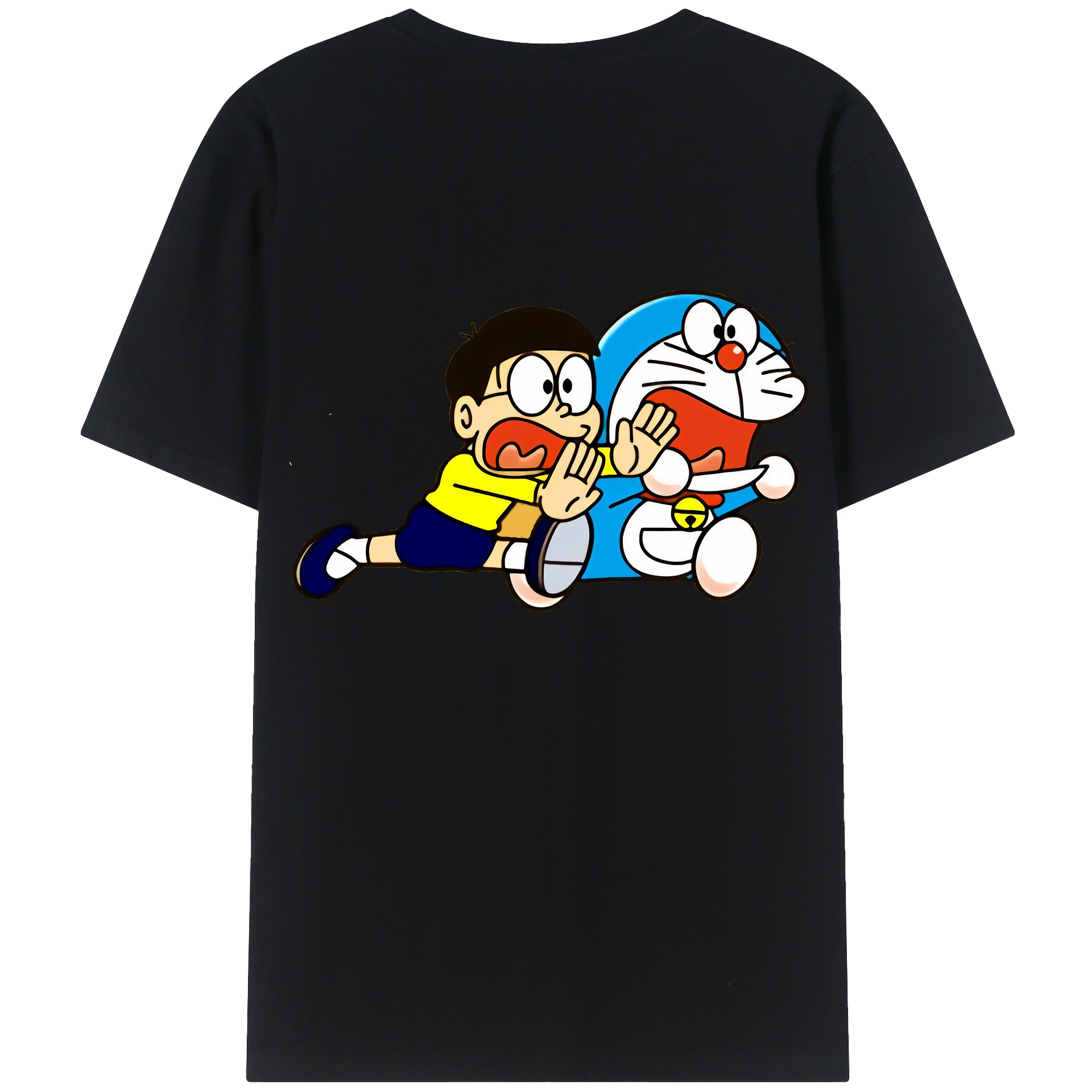 （画像用） ドラえもん Doraemon 綿100％ メンズ半袖Tシャツ（バックプリント） 通気性