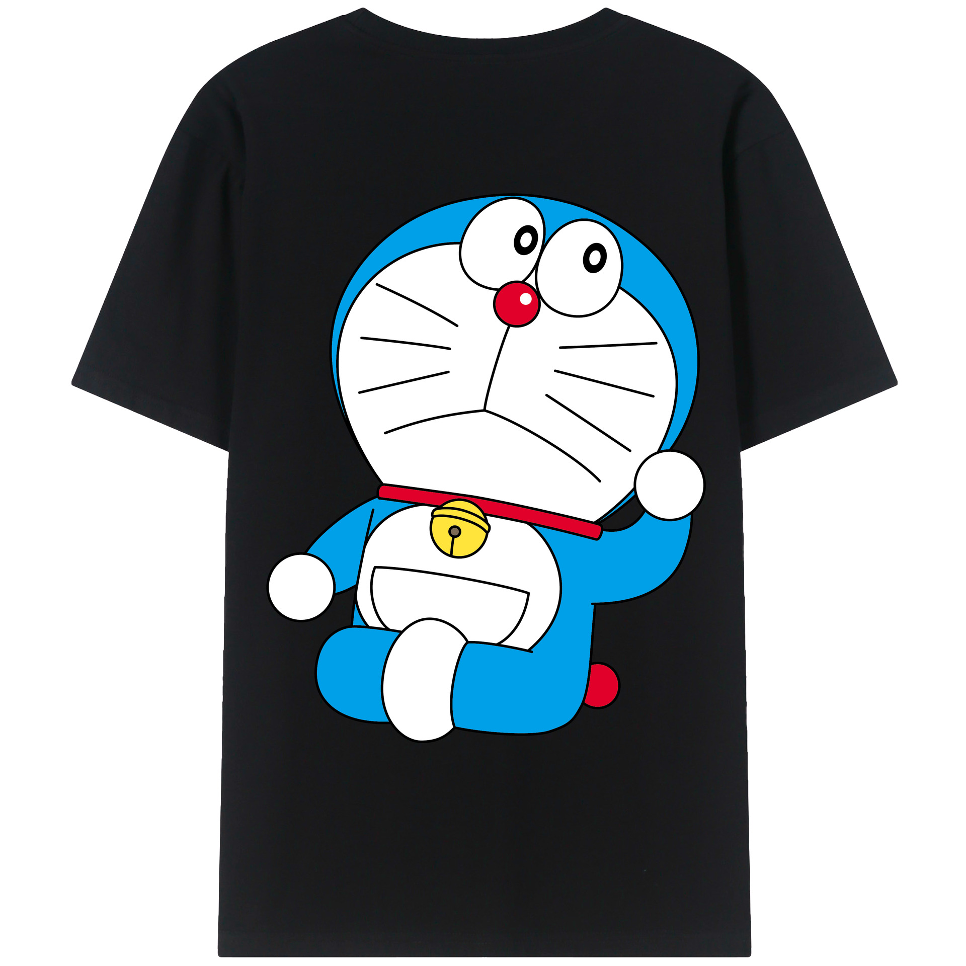 （画像用） ドラえもん Doraemon 綿100％ メンズ半袖Tシャツ（バックプリント） 通気性