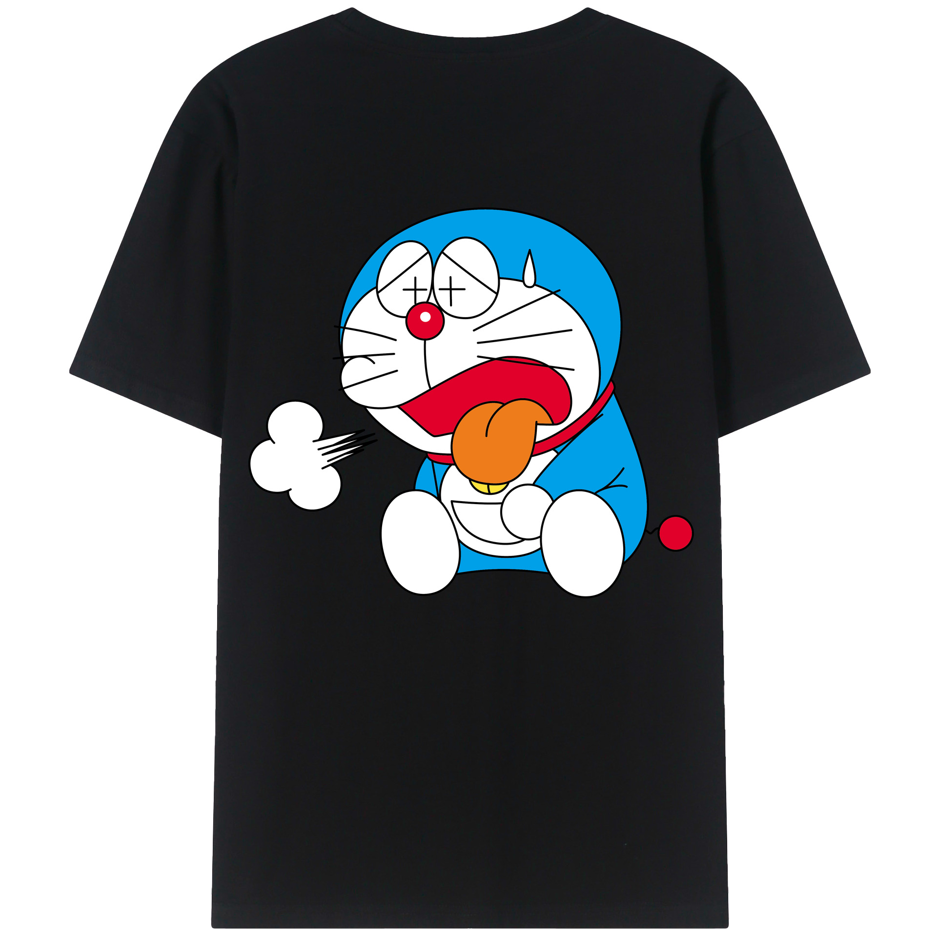 （画像用） ドラえもん Doraemon 綿100％ メンズ半袖Tシャツ（バックプリント） 通気性