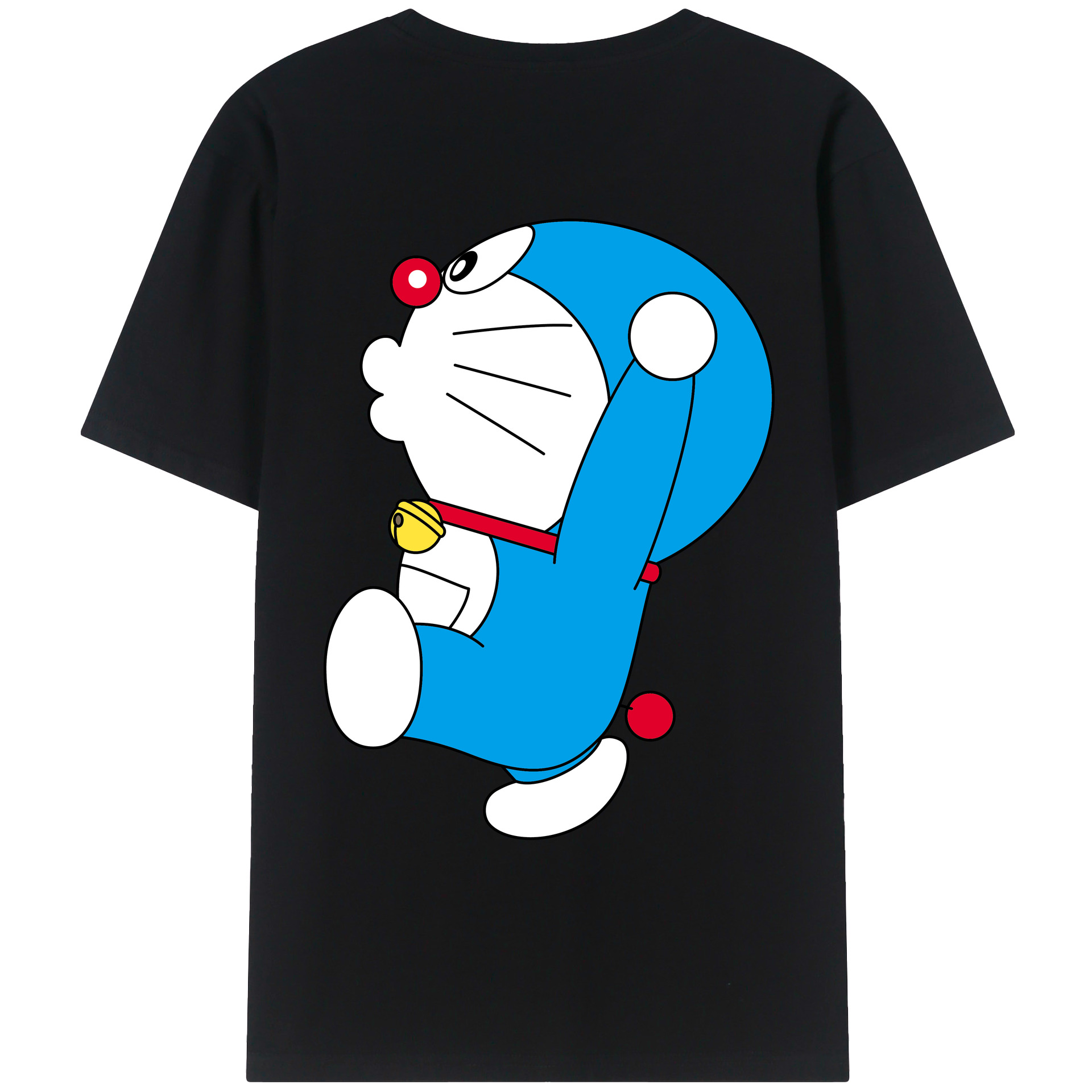 （画像用） ドラえもん Doraemon 綿100％ メンズ半袖Tシャツ（バックプリント） 通気性