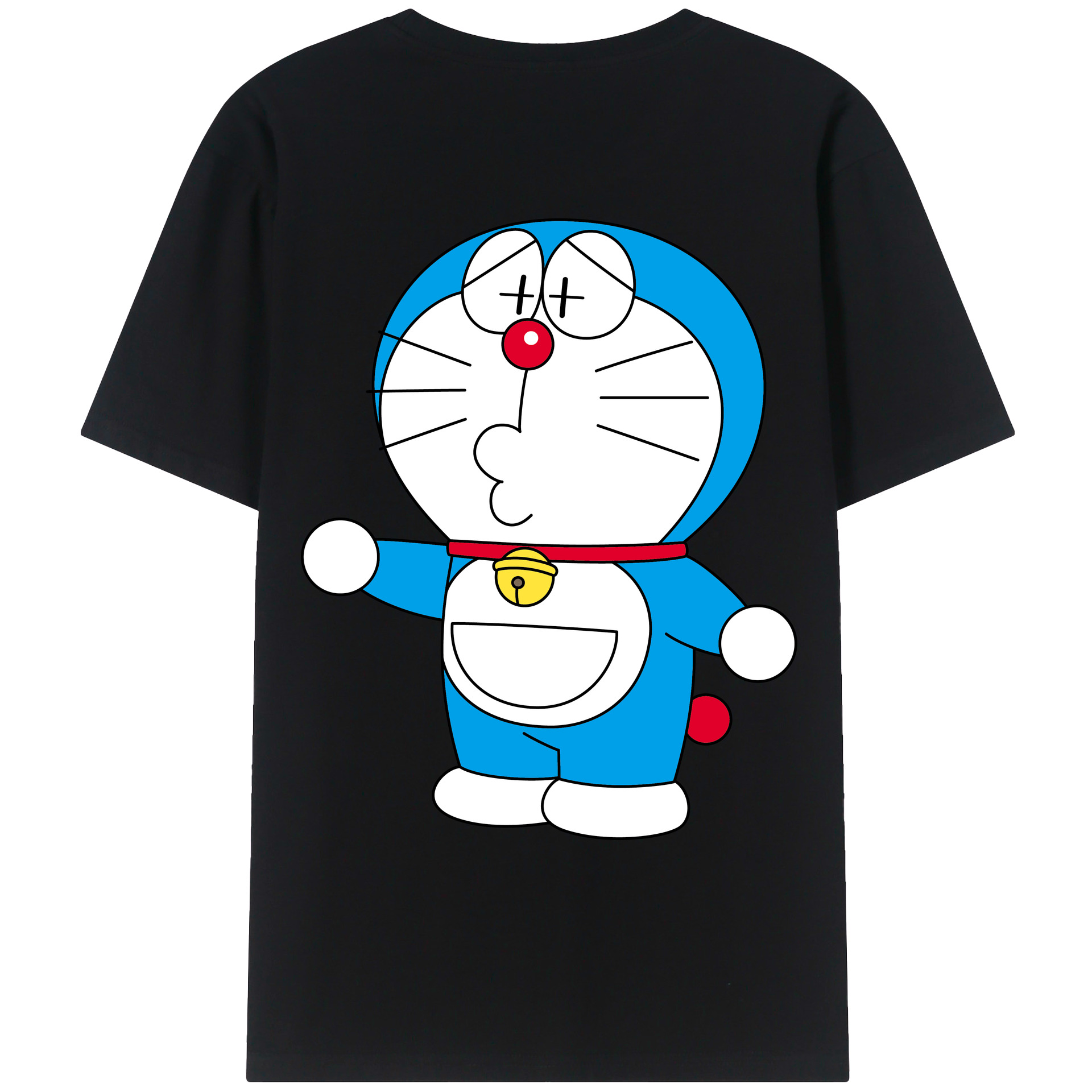 （画像用） ドラえもん Doraemon 綿100％ メンズ半袖Tシャツ（バックプリント） 通気性