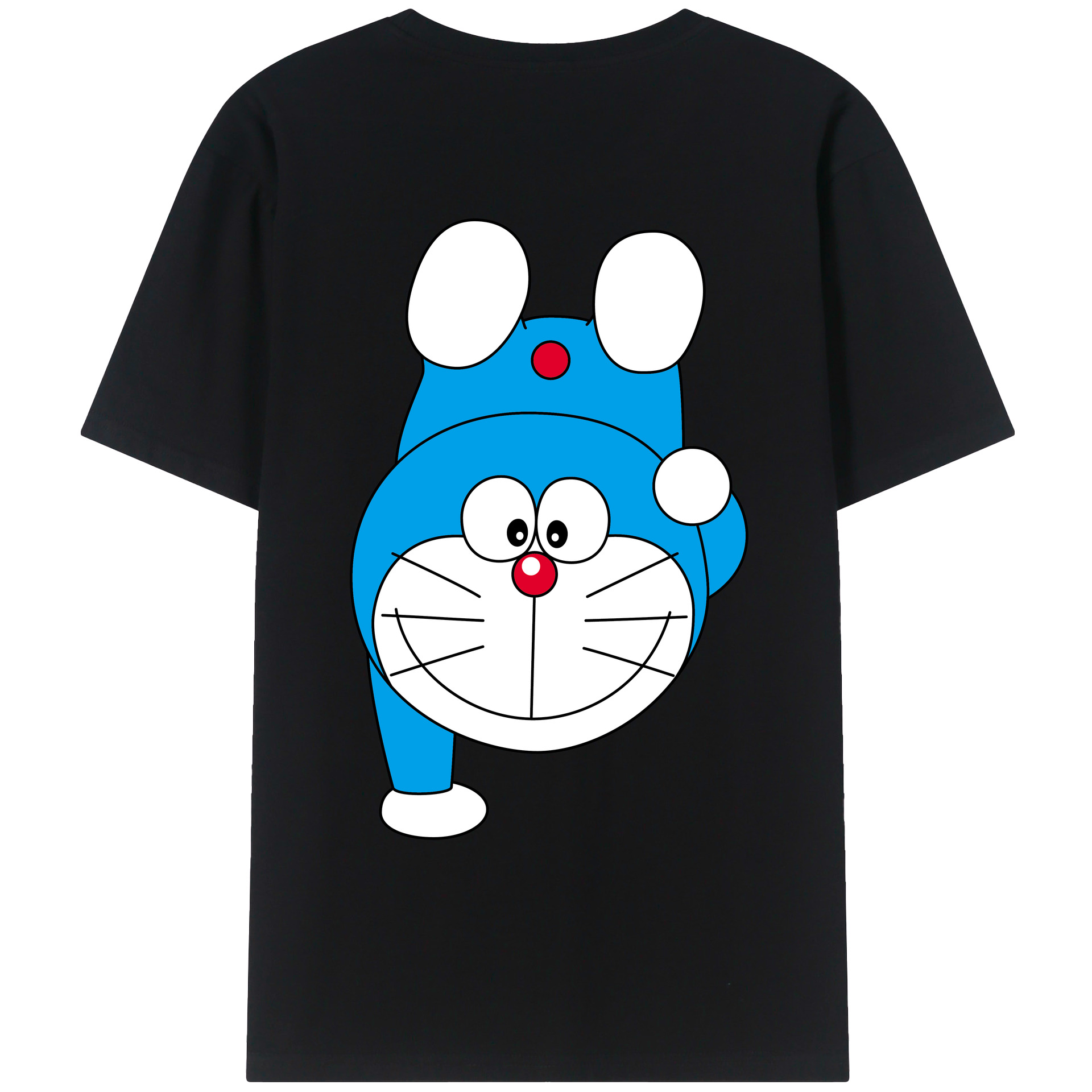 （画像用） ドラえもん Doraemon 綿100％ メンズ半袖Tシャツ（バックプリント） 通気性