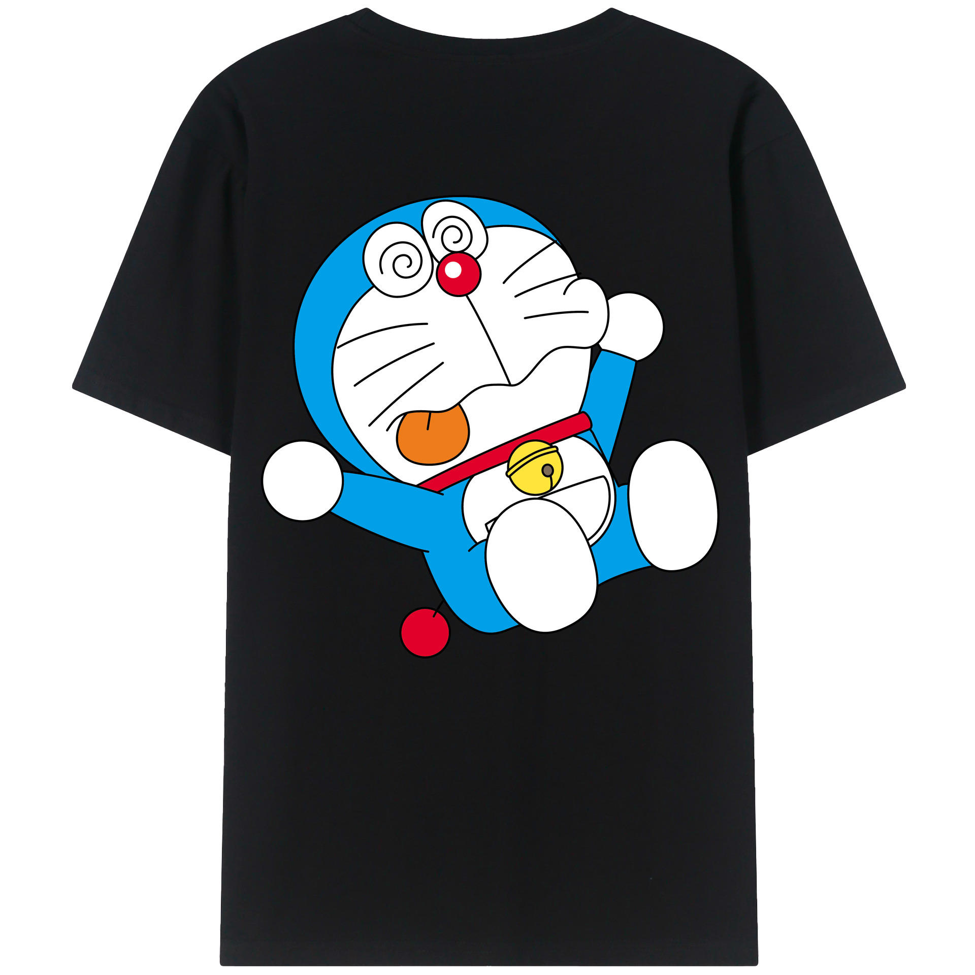 （画像用） ドラえもん Doraemon 綿100％ メンズ半袖Tシャツ（バックプリント） 通気性