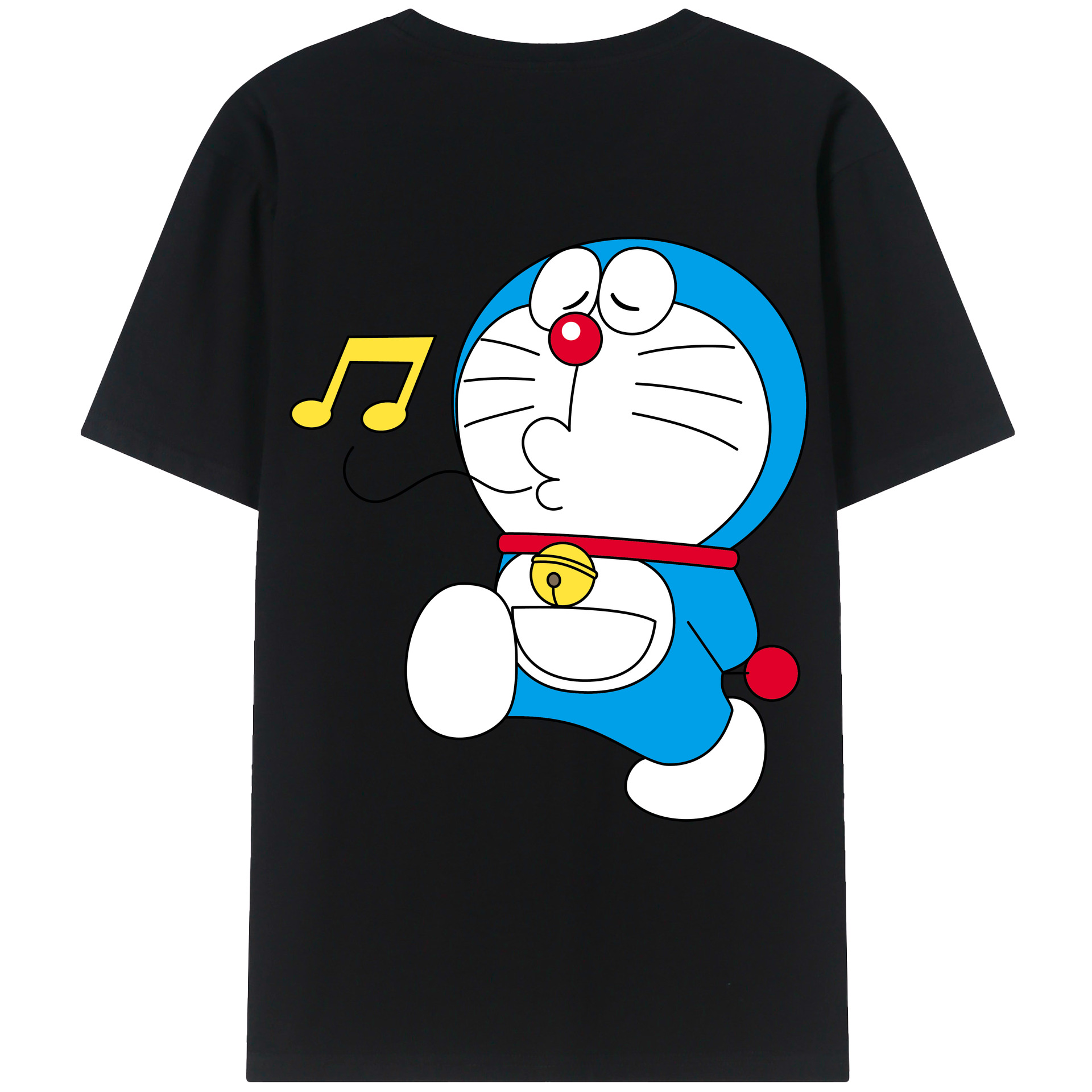 （画像用） ドラえもん Doraemon 綿100％ メンズ半袖Tシャツ（バックプリント） 通気性