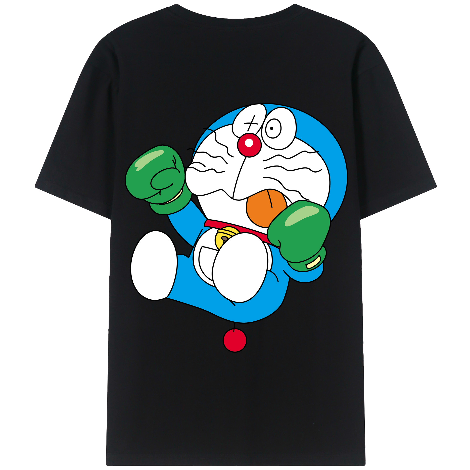 （画像用） ドラえもん Doraemon 綿100％ メンズ半袖Tシャツ（バックプリント） 通気性